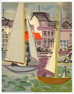"Régates à Deauville" lithograph