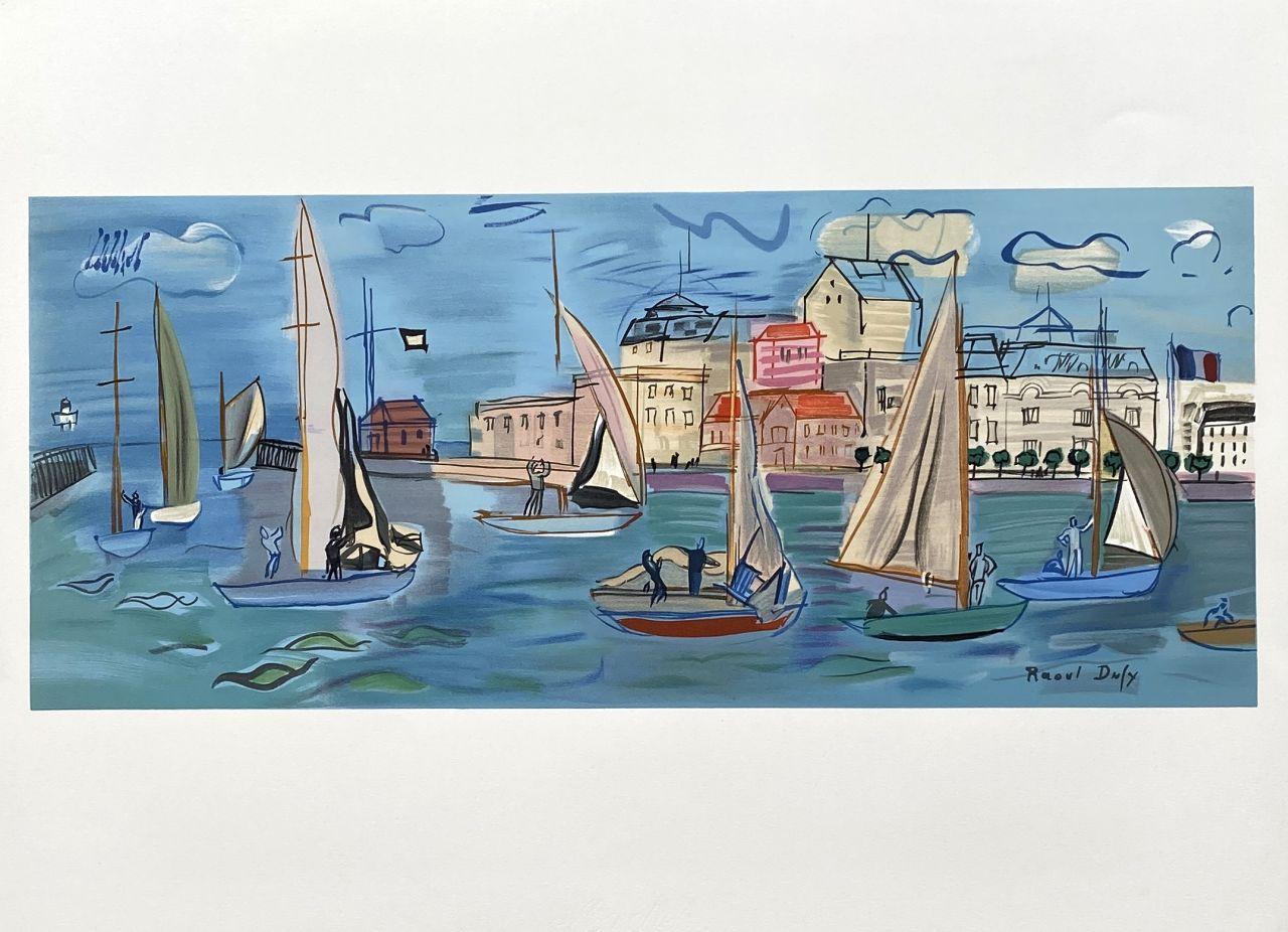 (after) Raoul Dufy Landscape Print - Sailboats - Lithograph Signed in the Plate (Mourlot)