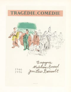 Vintage "Tragedie - Comedie" lithograph poster