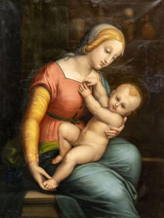 After Raphael "Orleans Madonna" Oil on Canvas