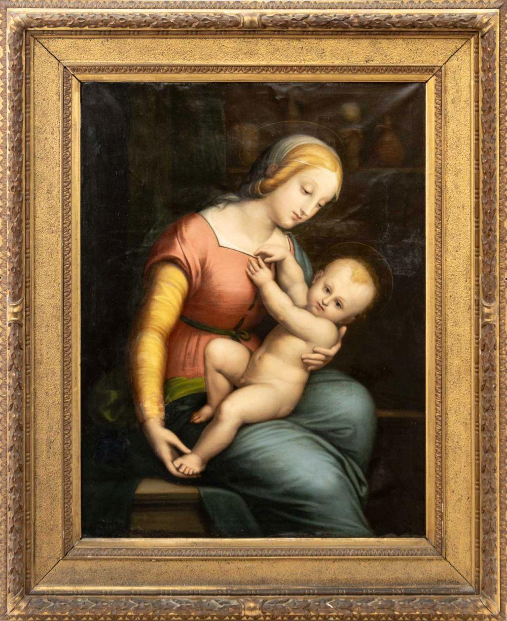 (after) Raphael (Raffaello Sanzio da Urbino) Figurative Painting - After Raphael "Orleans Madonna" Oil on Canvas, 19th Century
