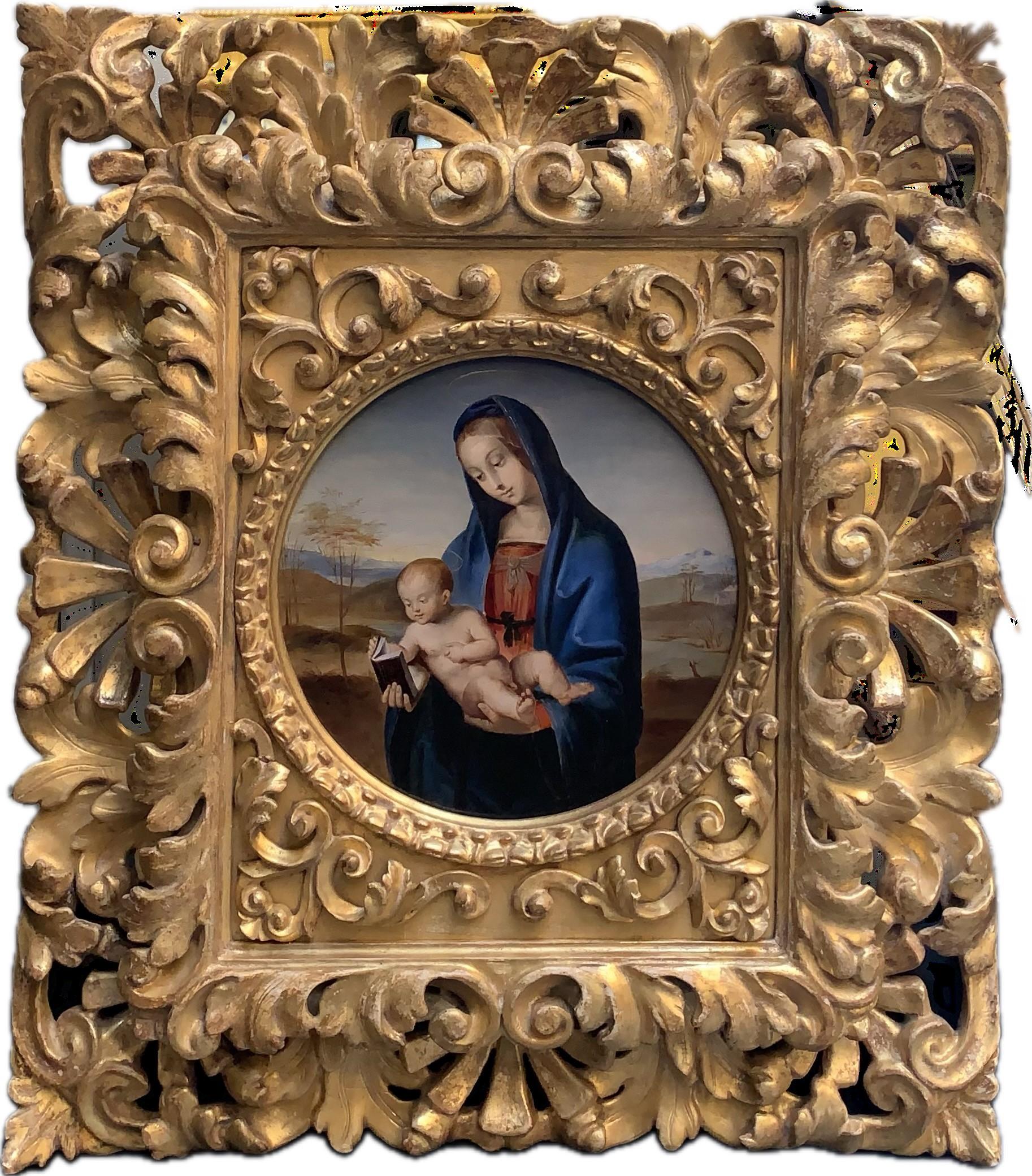 Portrait Painting di (after) Raphael (Raffaello Sanzio da Urbino) - Conestabile Madonna Old Master Rinascimento