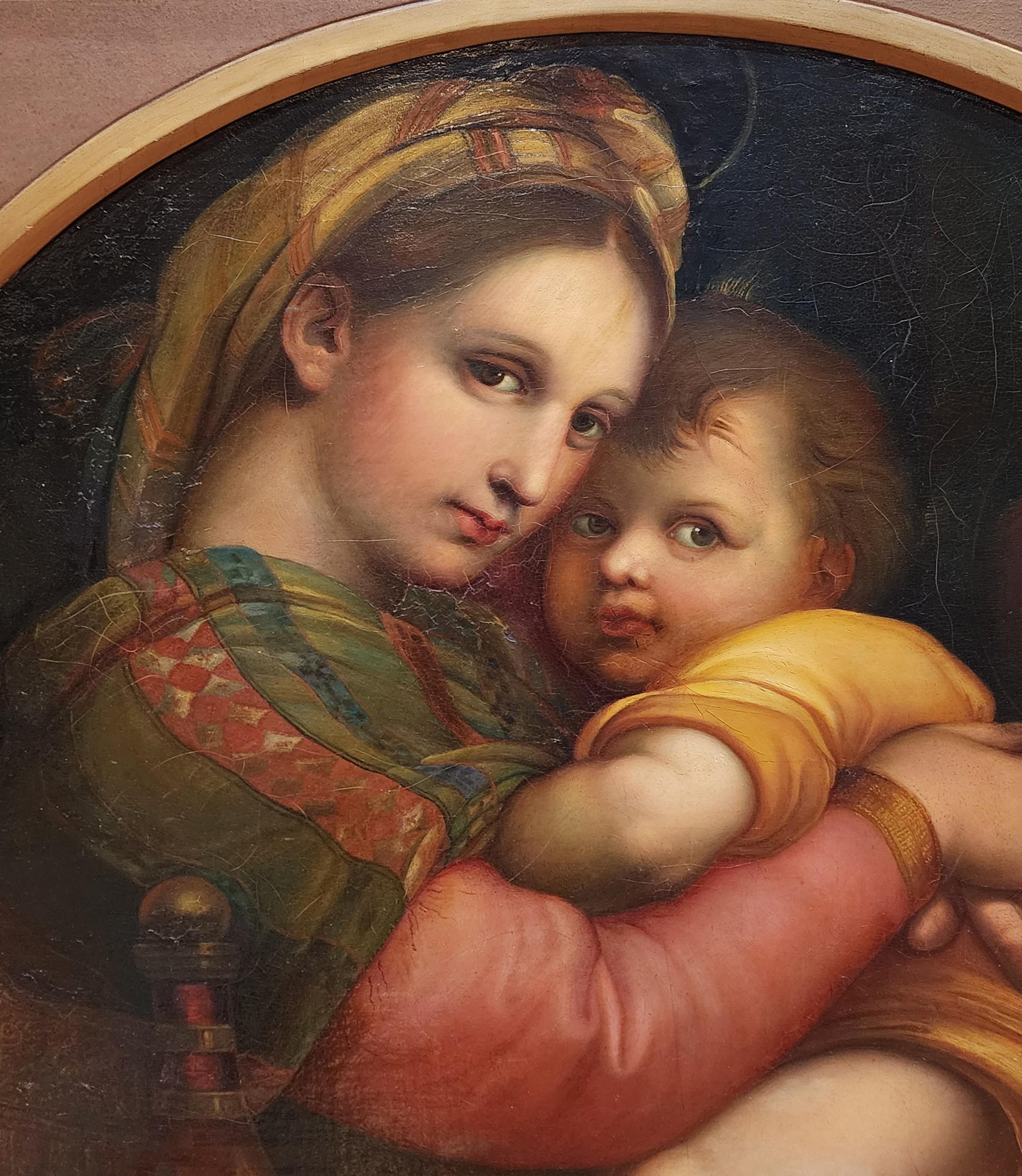 La Madonna della Seggiola, 1820 circa,  dopo Raffaello Sanzio, A.I.C., XIX secolo. - Painting di (after) Raphael (Raffaello Sanzio da Urbino)