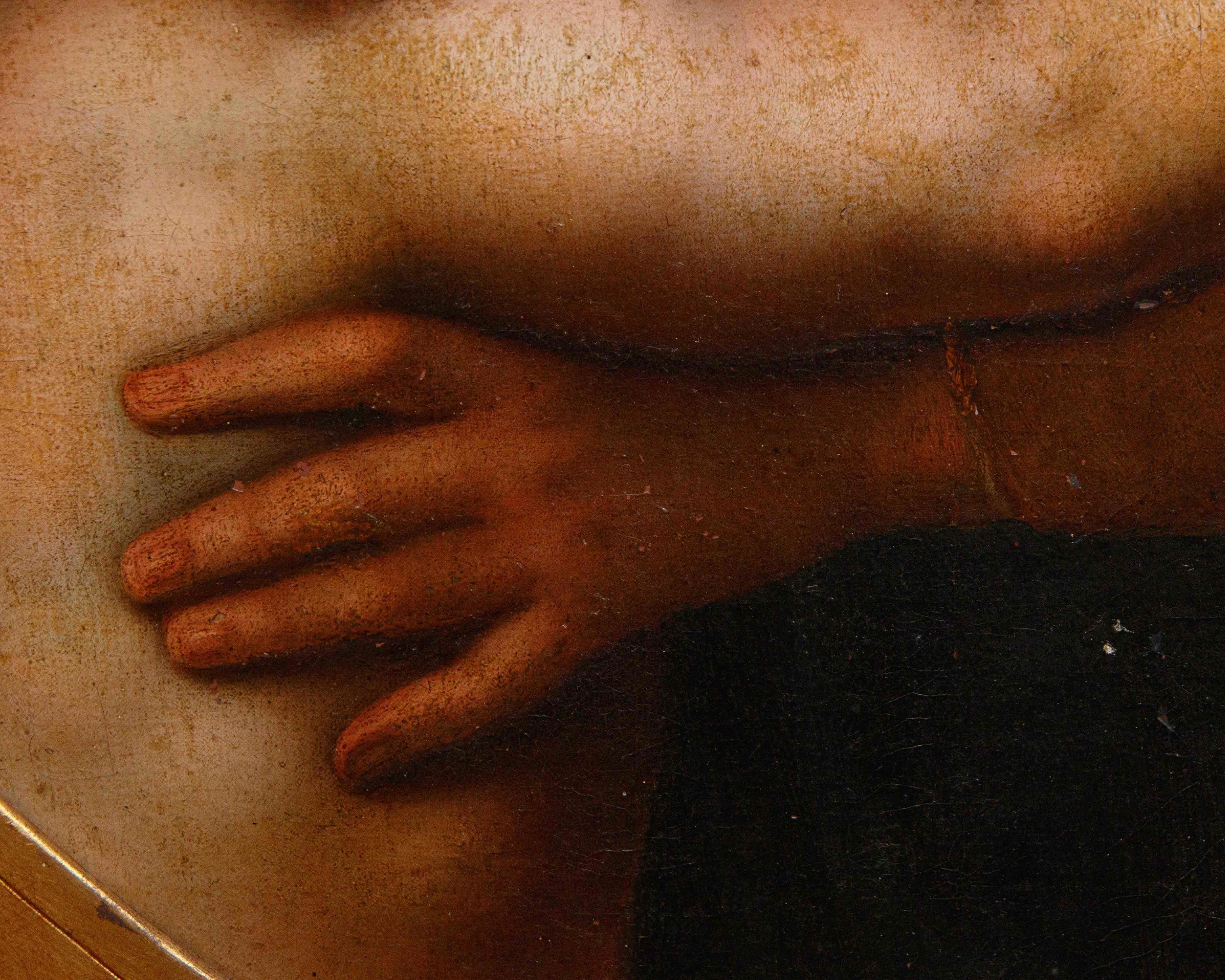 17. Jahrhundert, von Raphael Sanzio (Urbino, 1483 - Rom, 1520)

Madonna mit Kind

Öl auf Leinwand, 87x70 cm

Gerahmt, 113x96 cm

Das fragliche Gemälde nimmt die zentrale Gruppe der so genannten Heiligen Familie von Franz I. auf, die die zärtlich das