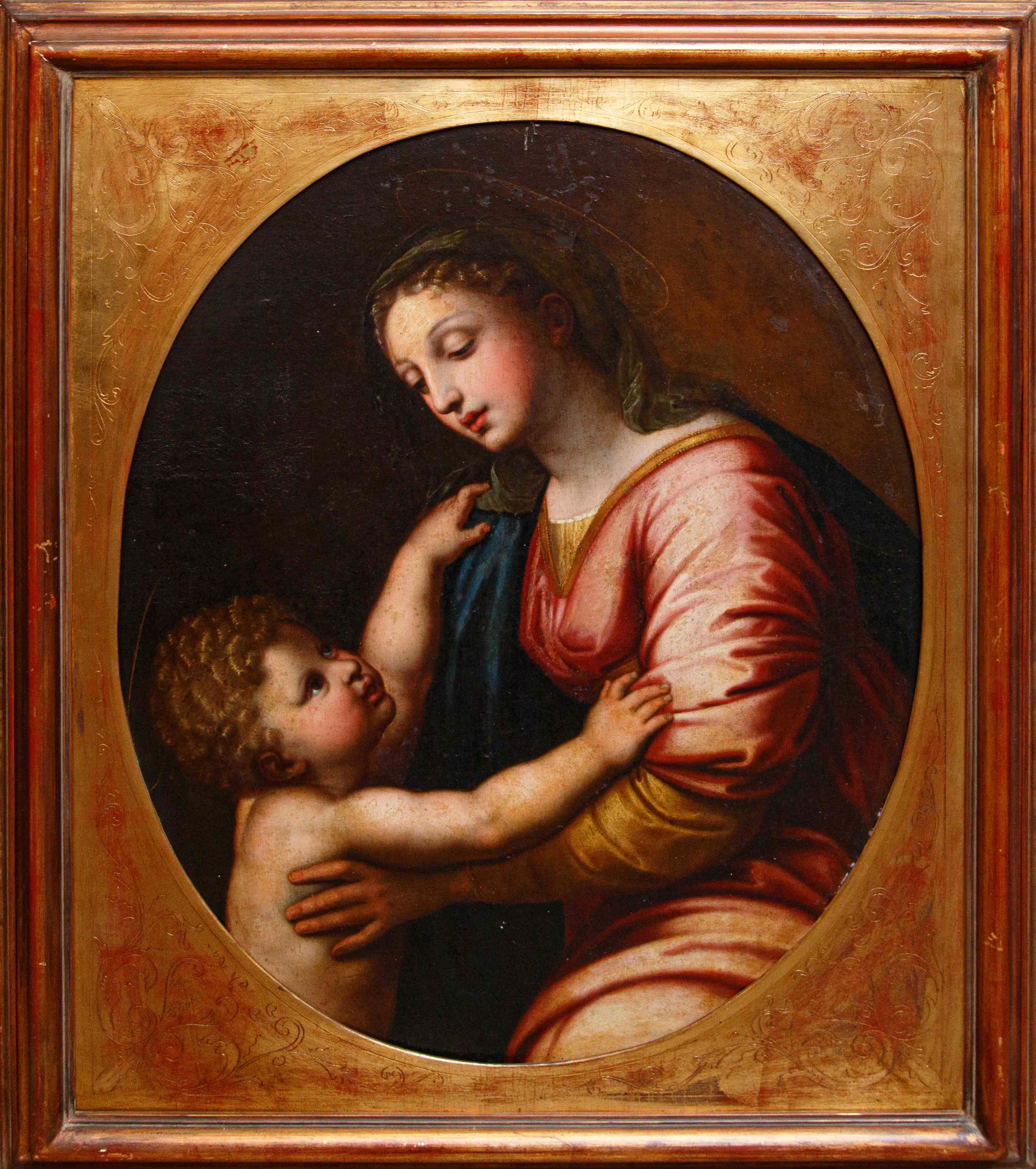 (after) Raphael (Raffaello Sanzio da Urbino) Figurative Painting – 17. Jahrhundert, von Raphael Sanzio (Urbino, 1483 - Rom, 1520), Madonna