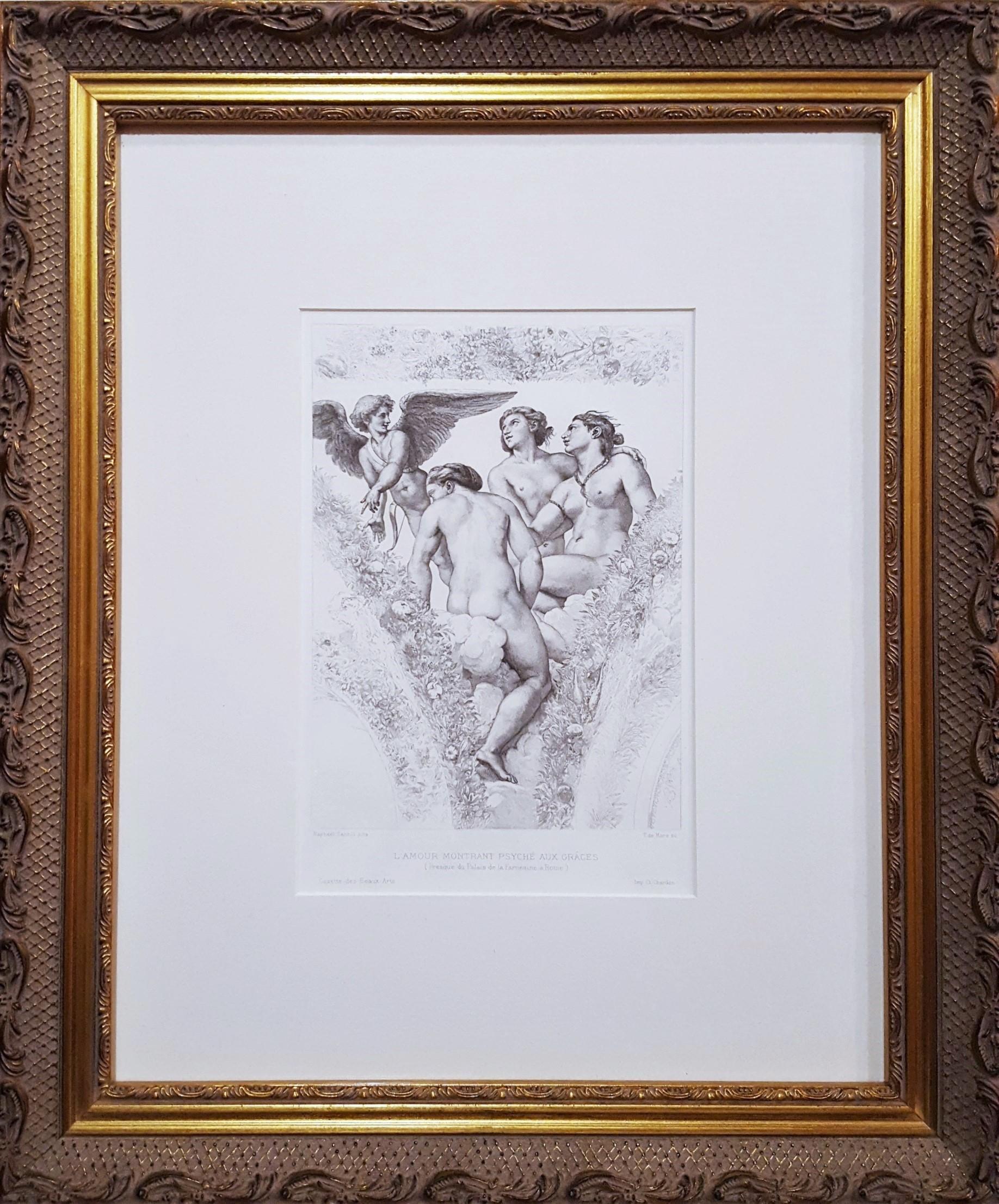 L'Amour Montrant Psyché Aux Graces /// Renaissance Mythology Raphael Classics  - Maîtres anciens Print par (after) Raphael (Raffaello Sanzio da Urbino)