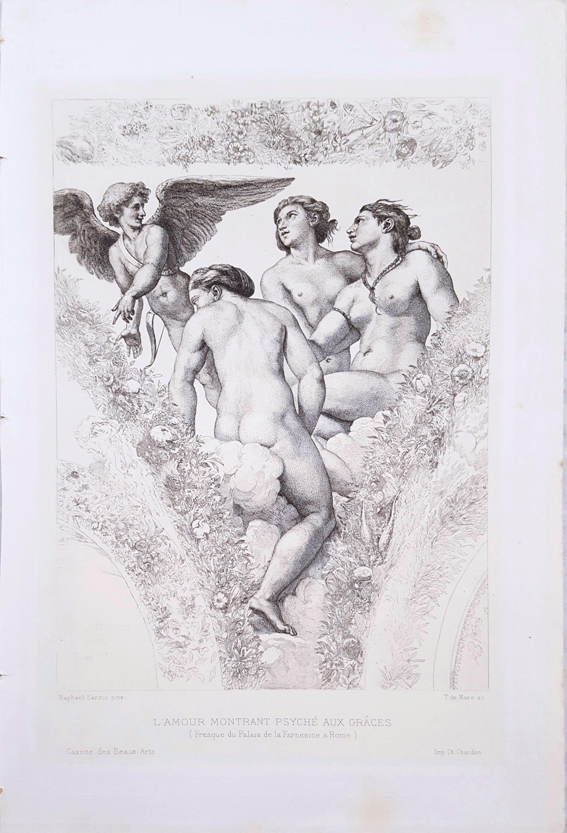 L'Amour Montrant Psyche Aux Graces /// Renaissance Mythology Raphael Classics - Print by (after) Raphael (Raffaello Sanzio da Urbino)