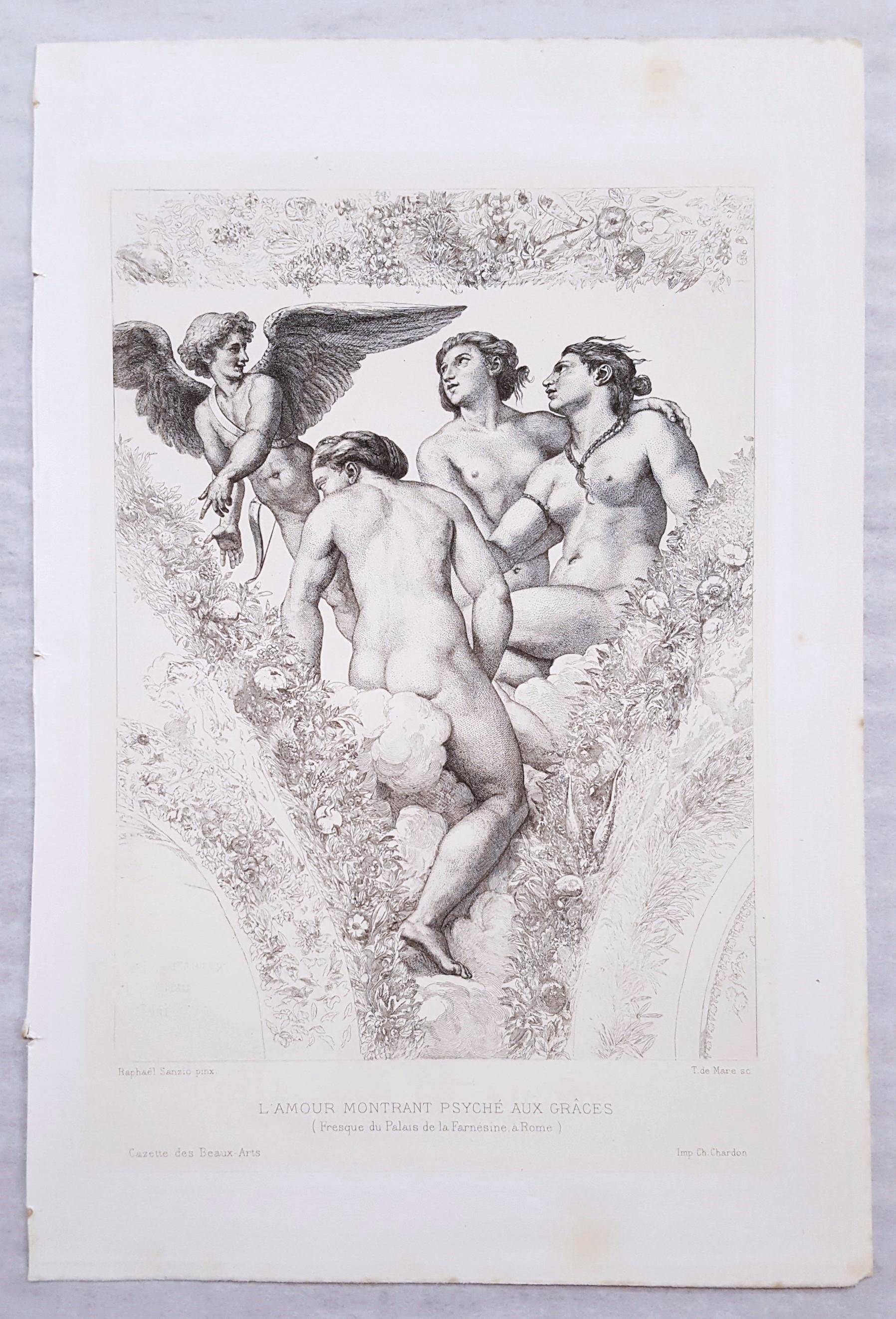 L'Amour Montrant Psyche Aux Graces /// Renaissance Mythology Raphael Classics - Old Masters Print by (after) Raphael (Raffaello Sanzio da Urbino)