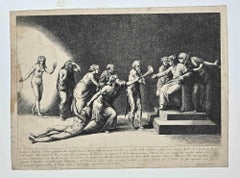 Mythological Scene  - Original Etching by Francesco Novelli - 19th Century