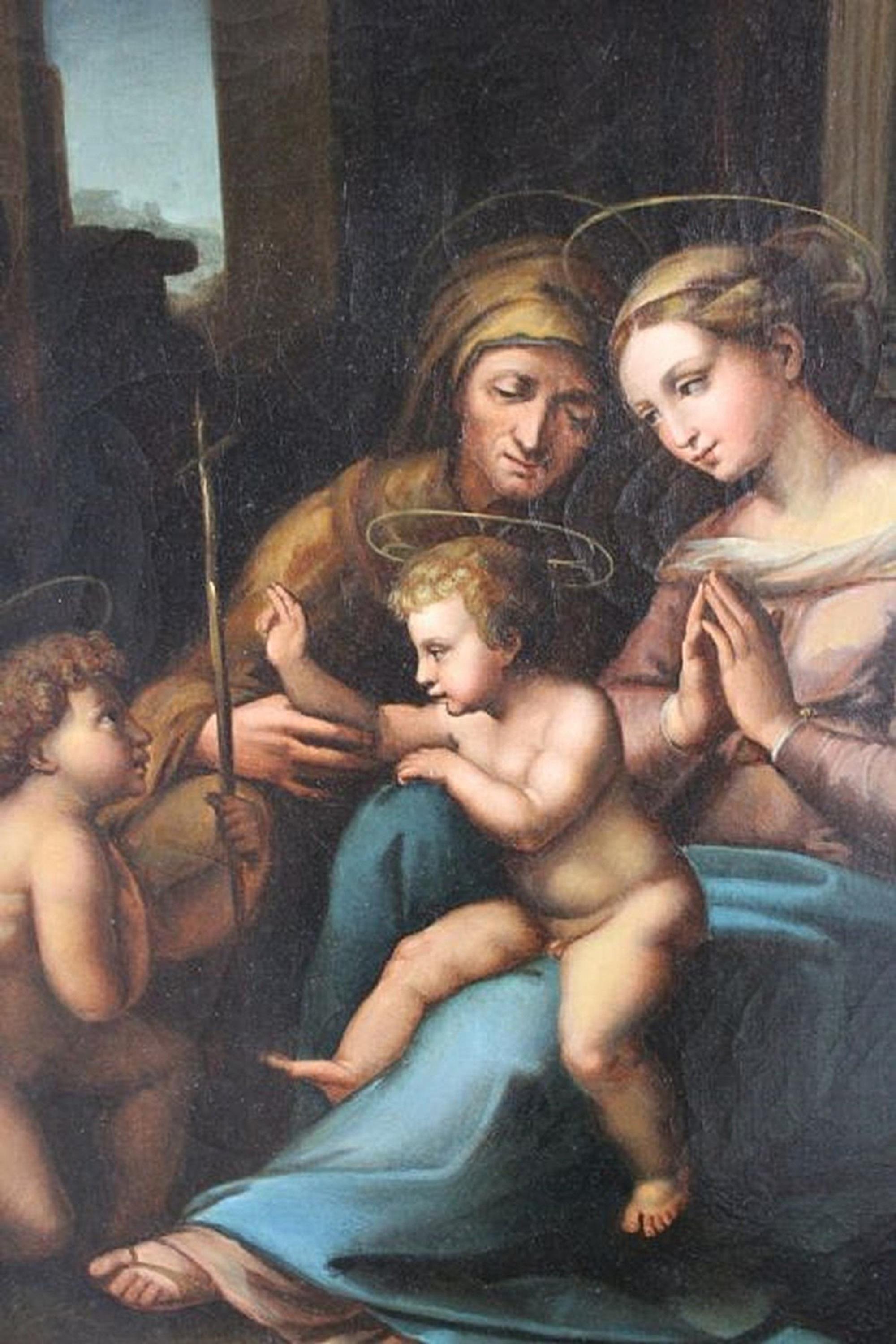 Nach Raphael, „Die Madonna der göttlichen Liebe“, Öl auf Leinwand (Italienisch) im Angebot
