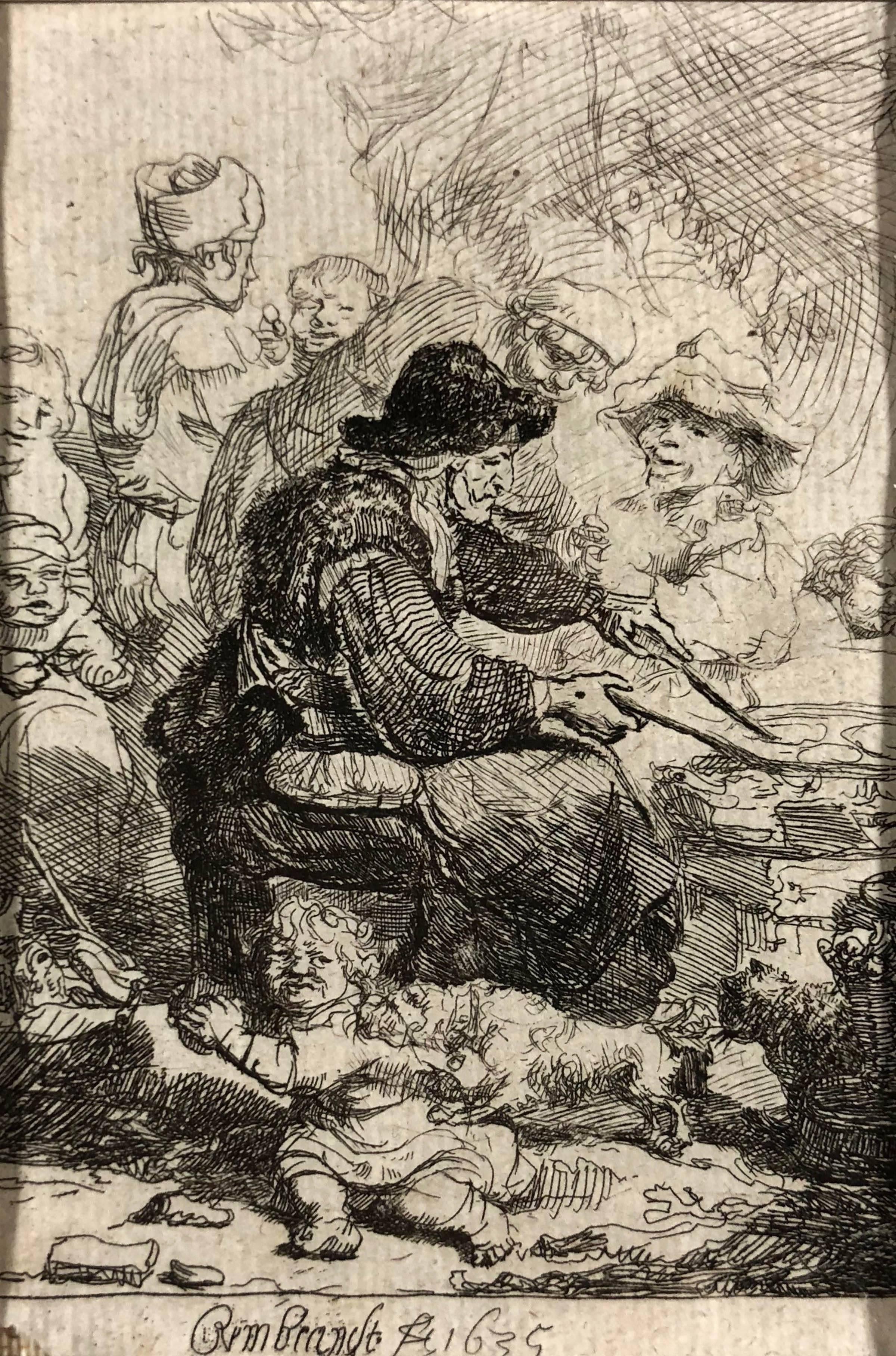 Rembrandt van Rijn Figurative Print - The Pancake Woman