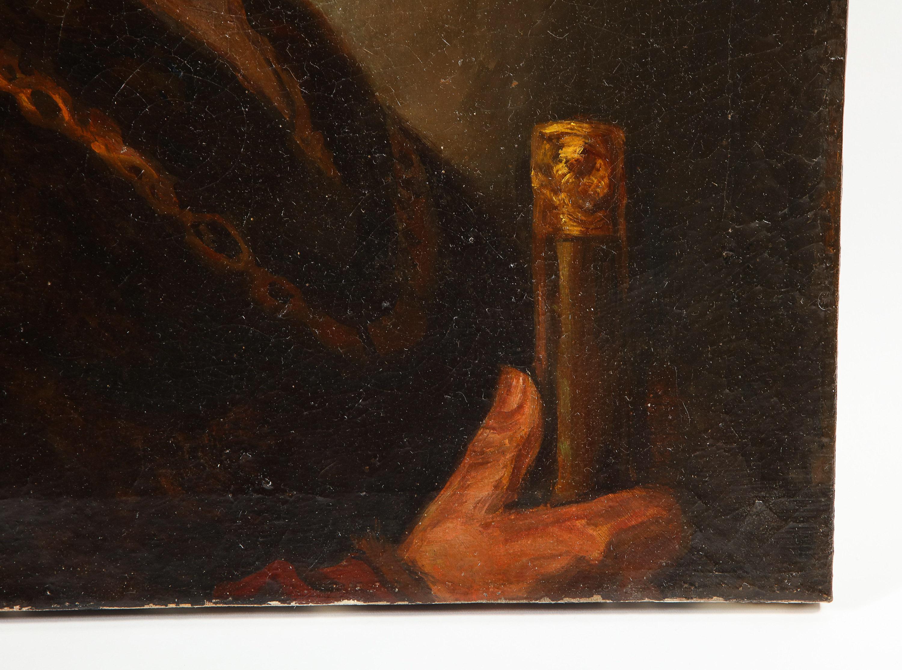 (After) Rembrandt, A Polish Nobleman, Oil on Canvas Painting, 19th Century - Black Figurative Painting by (After) Rembrandt van Rijn 