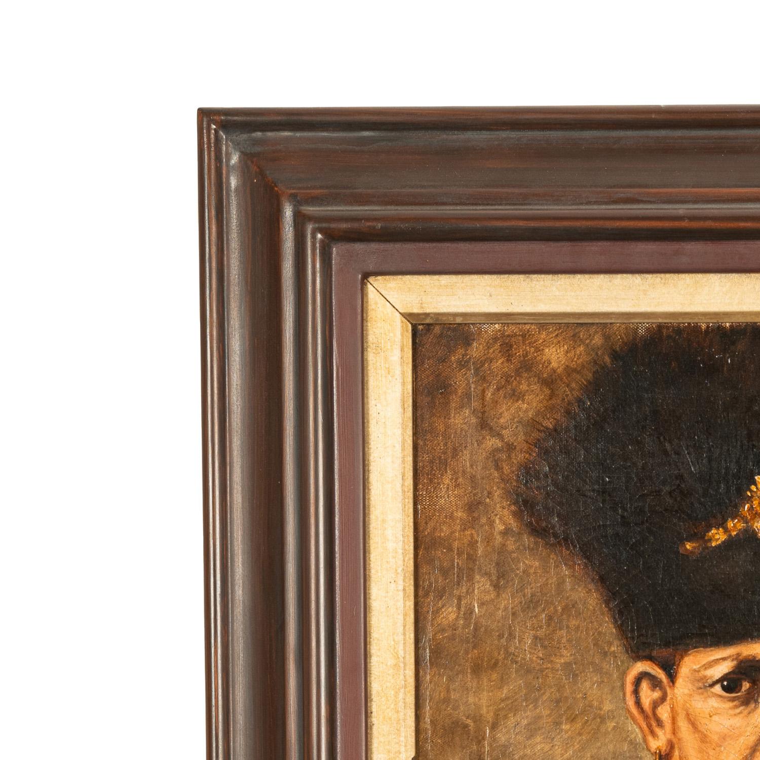 Antico olio su tela del XVIII secolo A.I.C. Ritratto di nobile polacco russo Rembrandt 1637 in vendita 4
