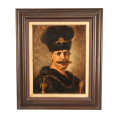 Antique 18th C Oil on Canvas A Polish Russian Nobleman Portrait Rembrandt 1637