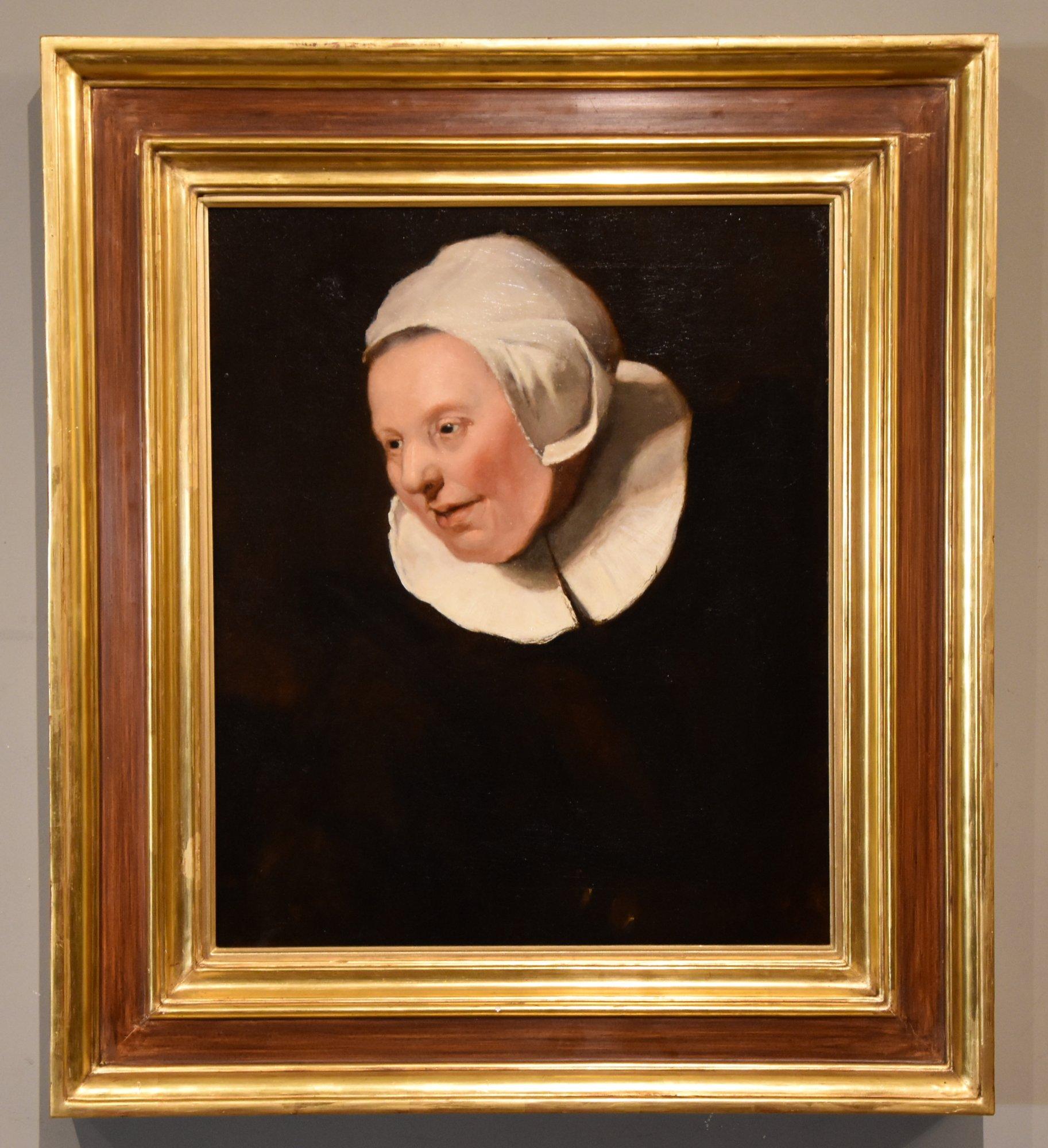 (After) Rembrandt van Rijn  Portrait Painting - Oil Painting after Rembrandt van Rijn "The Shipbuilders Wife"