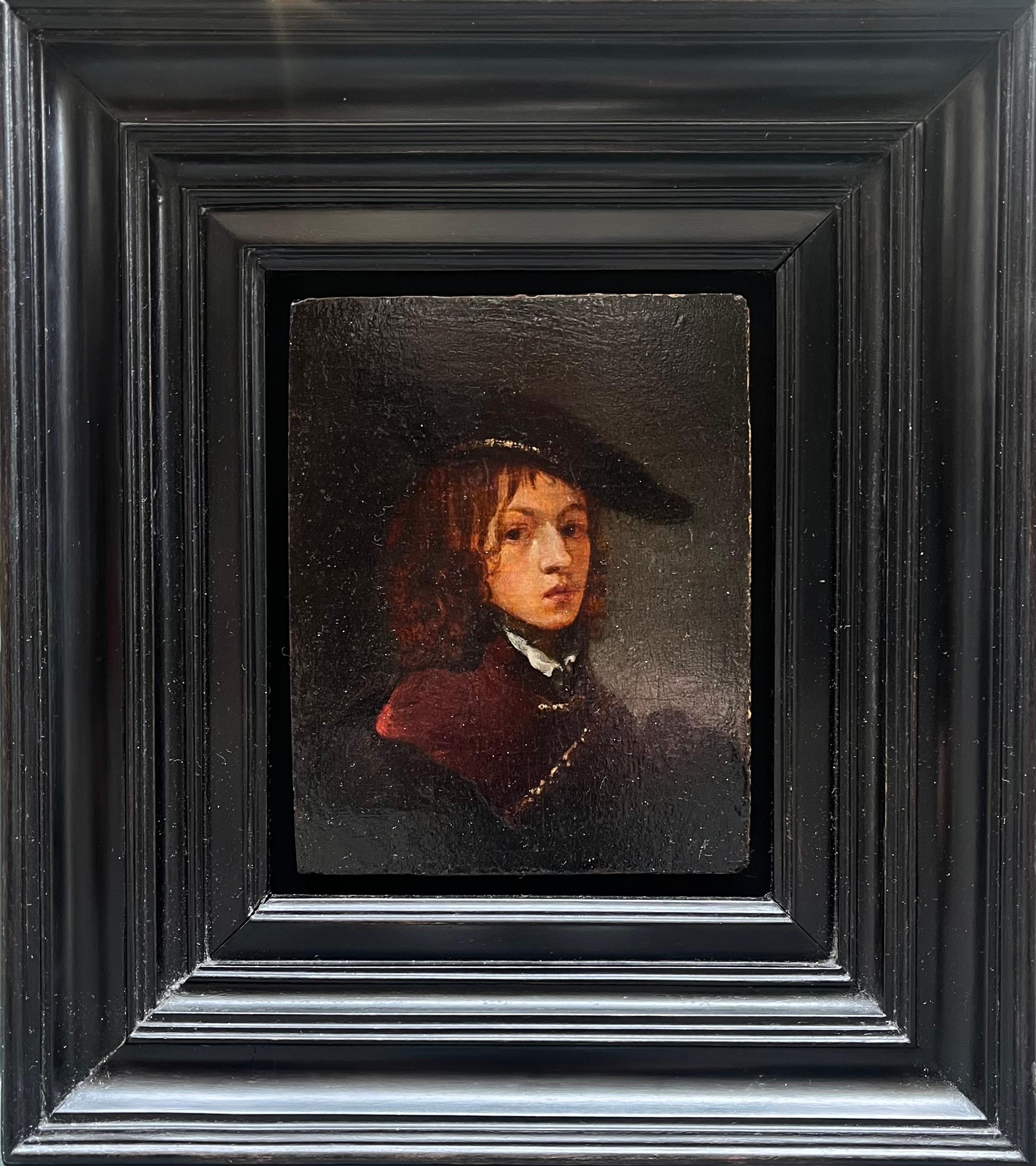 Retrato de un joven - Painting de (After) Rembrandt van Rijn 