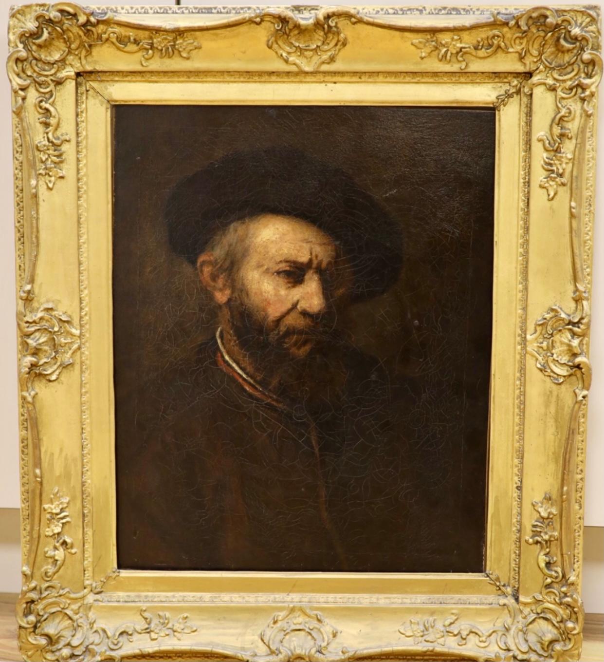 Rembrandt self portrait - Painting by (After) Rembrandt van Rijn 