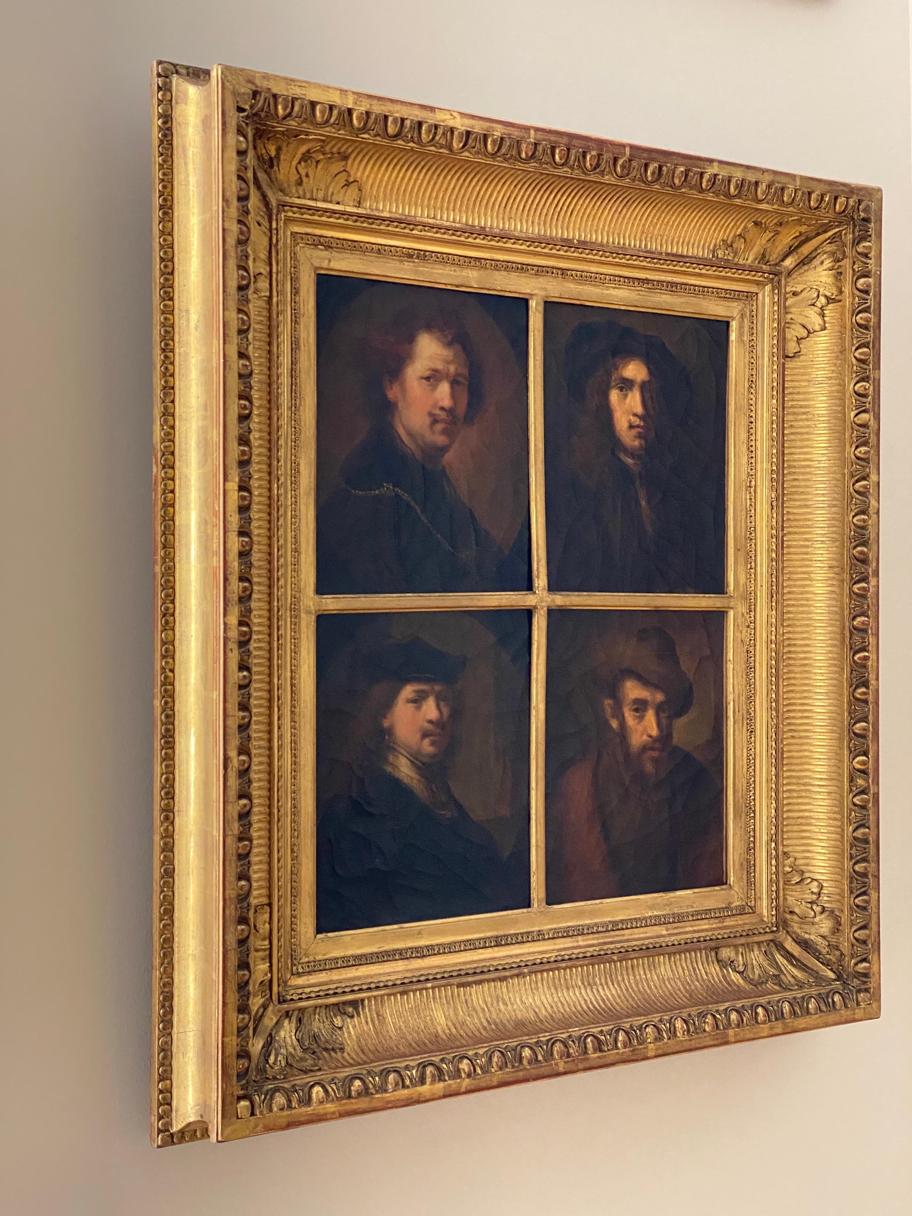 Rembrandt van Rijn (After), Four Portraits and Self Portraits - Painting by (After) Rembrandt van Rijn 