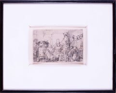(After) Rembrandt van Rijn 'Christ seated disputing with the doctors' etching
