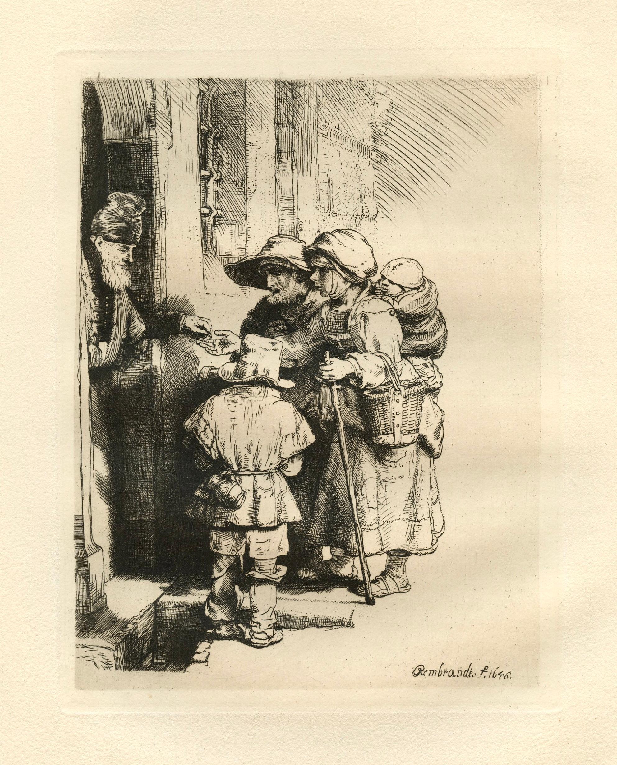 "Beggars Receiving Alms at the Door of a House"