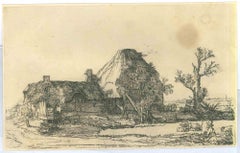 Cottages and Farm Buildings  - Etching after Rembrandt - 19th Century