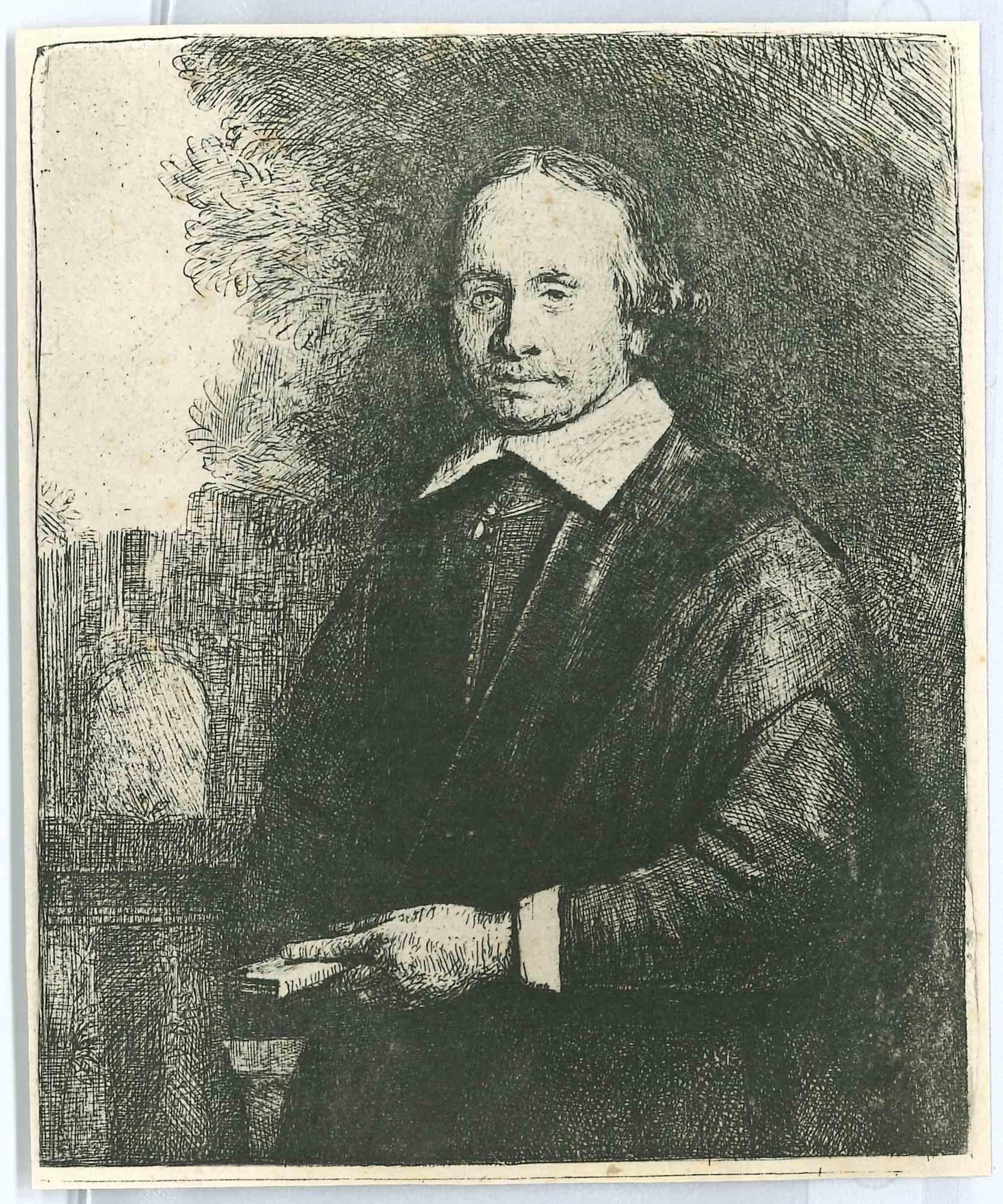 Charles Amand Durand Figurative Print - Jan Antonides van der Linden - Engraving after Rembrandt - 19th Century 