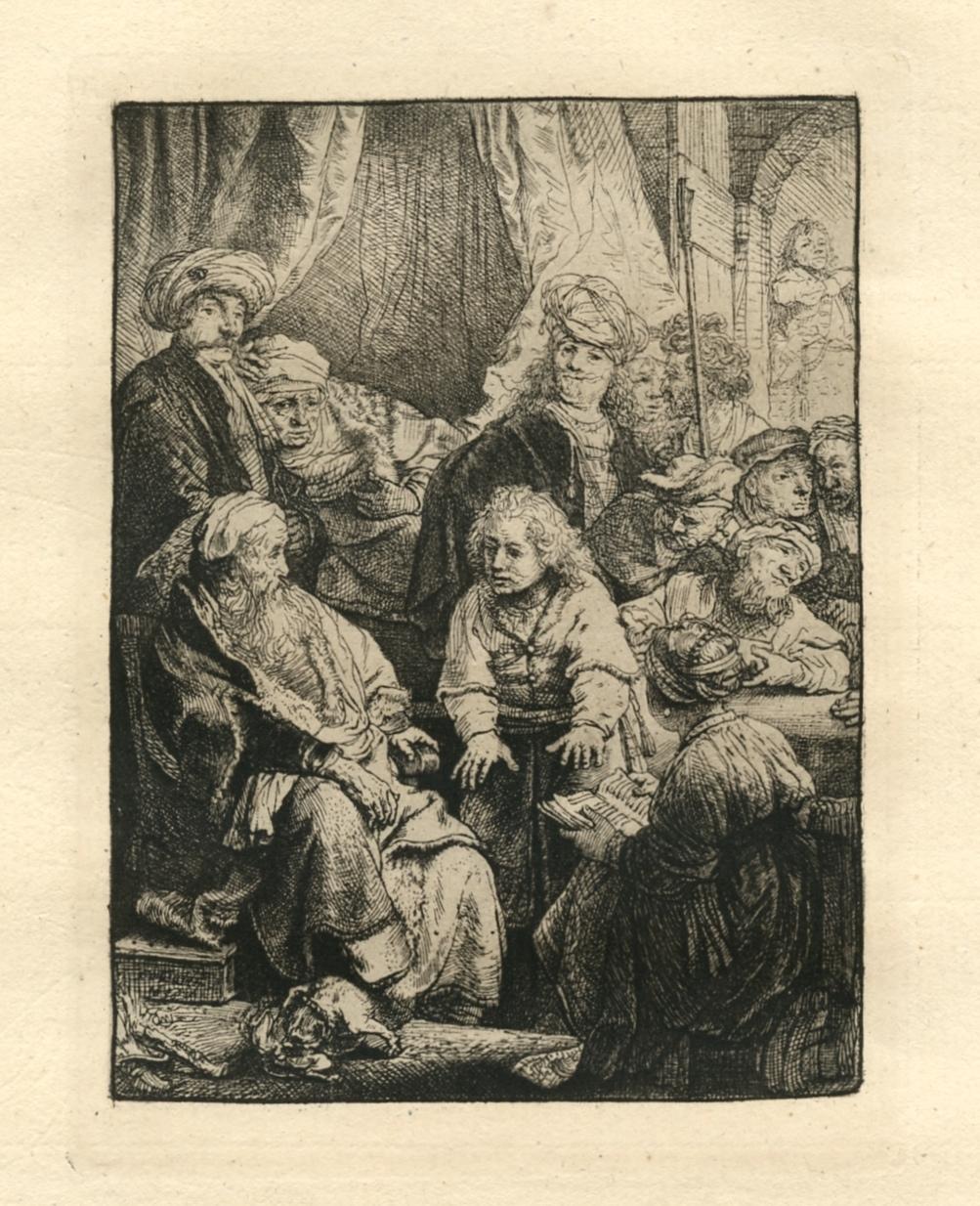 "Joseph telling his Dreams" etching - Print by (After) Rembrandt van Rijn 