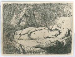 Jupiter and Antiope: Smaller Plat - Etching after Rembrandt - 19th Century