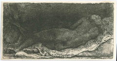 Negress Lying Down - Etching after Rembrandt -19th Century 