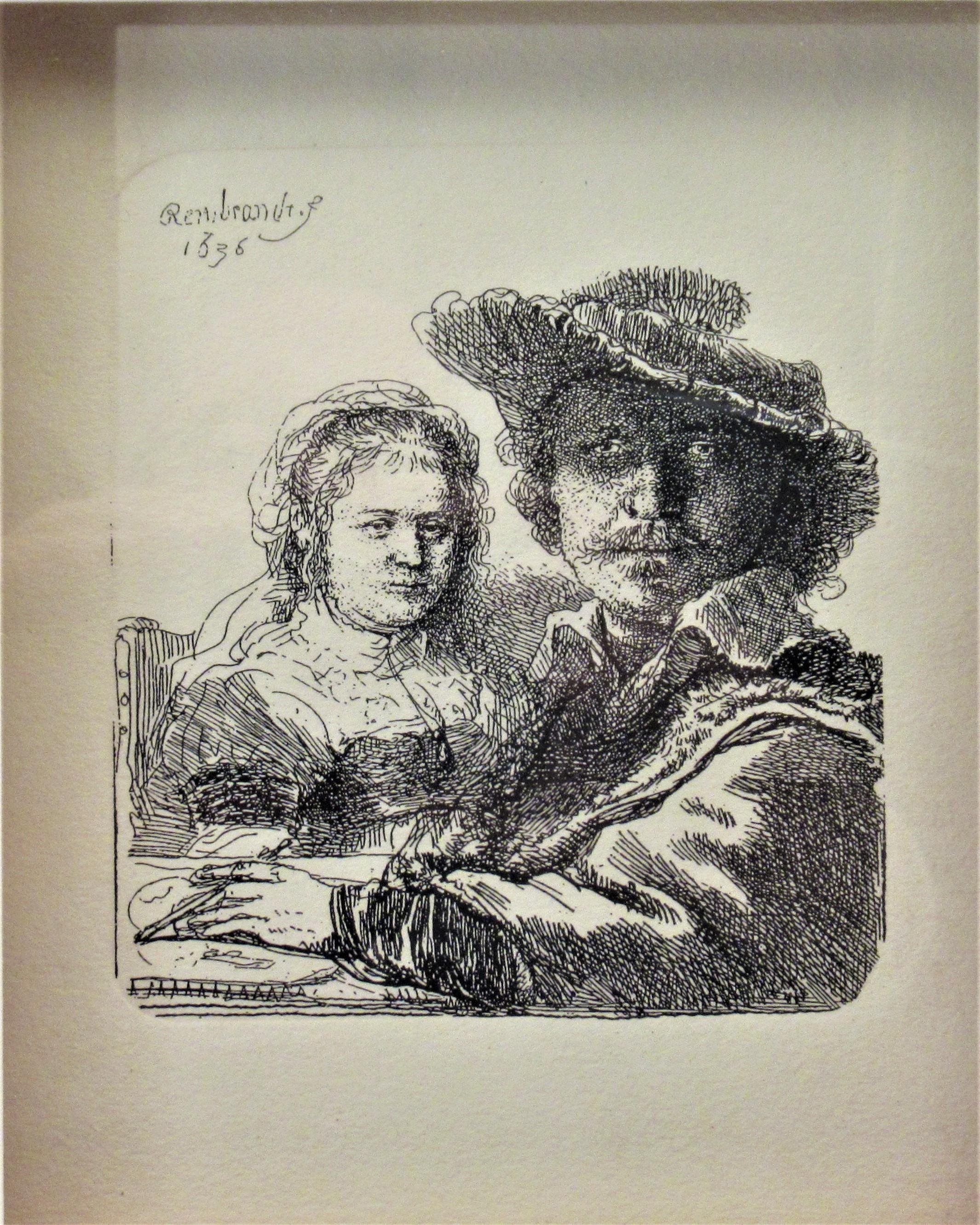Rembrandt with his Wife Saskia - Print by Rembrandt van Rijn