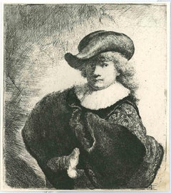Self Portrait in a Soft Hat - Etching after Rembrandt -19th Century