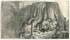 The French Bed II - Engraving after Rembrandt - 19th Century
