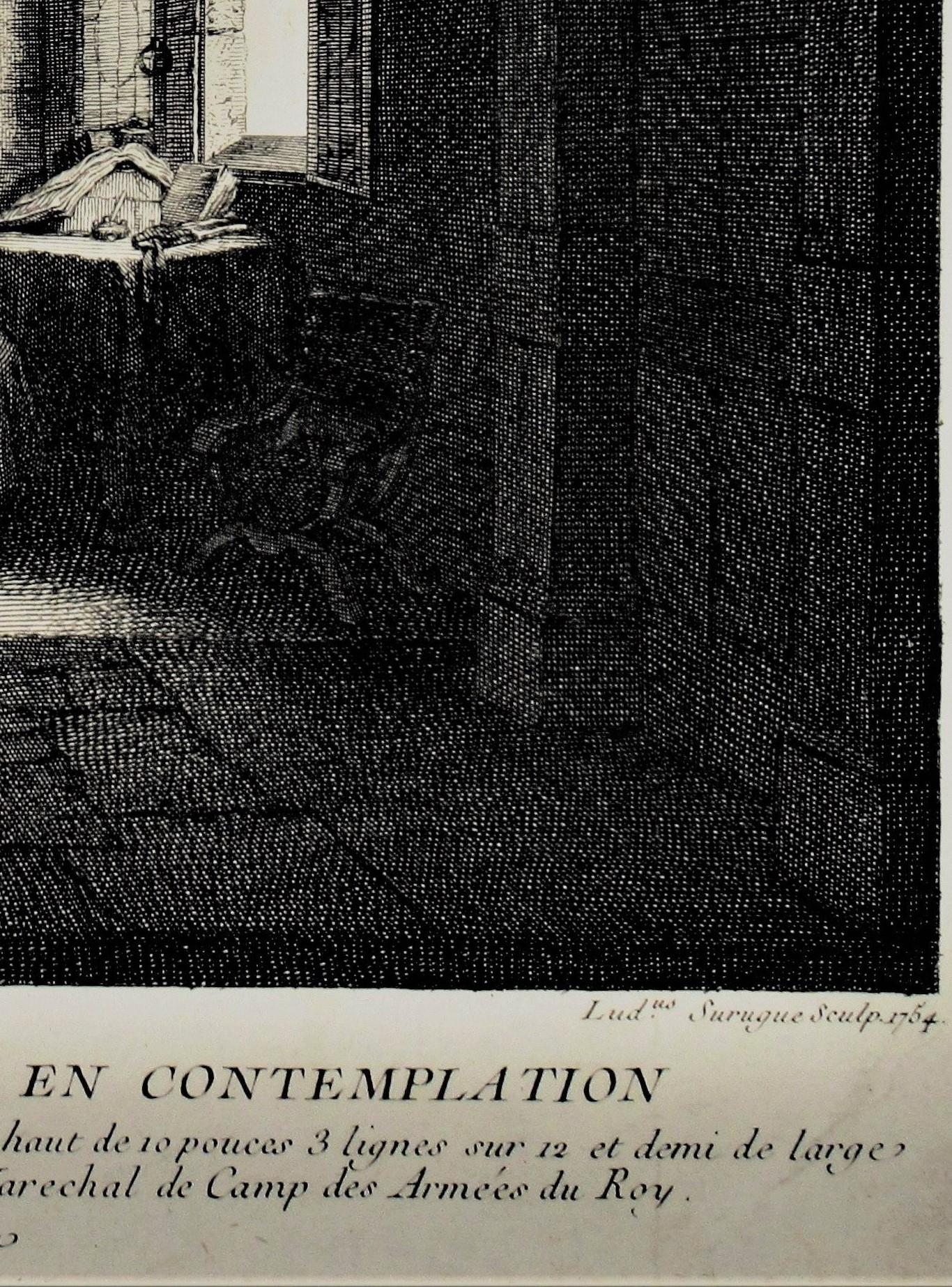 The Philosophe en Contemplation - Realist Print by (After) Rembrandt van Rijn 