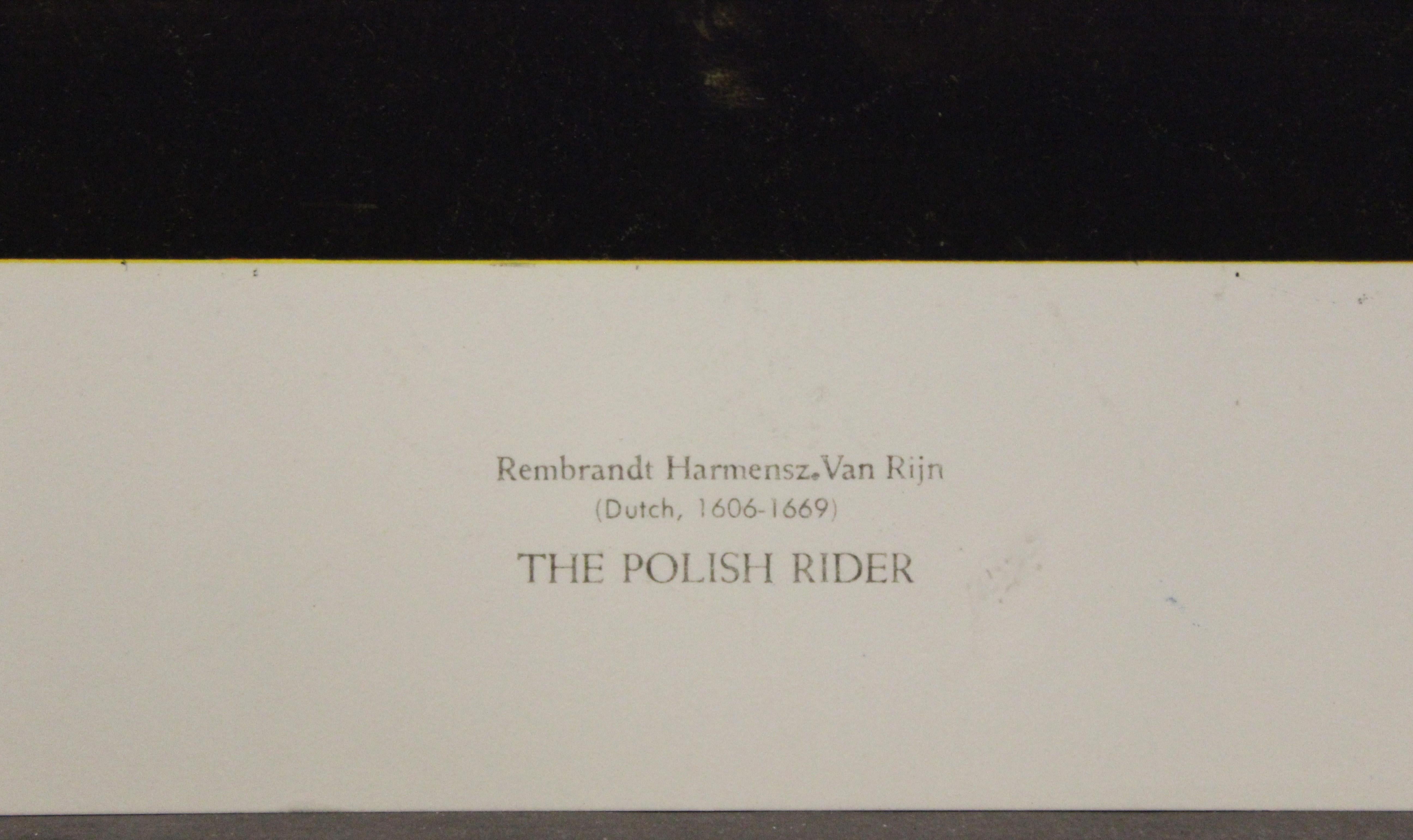 The Polish Rider-Poster. New York Graphic Society, Ltd. - Print by (After) Rembrandt van Rijn 