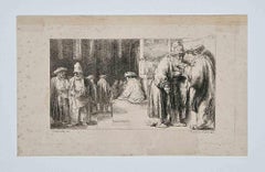 The Synagogue  - Original Etching by Francesco Novelli - 19th Century