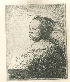 Le Arabe Blanc - eau-forte d'après Rembrandt - 19ème siècle