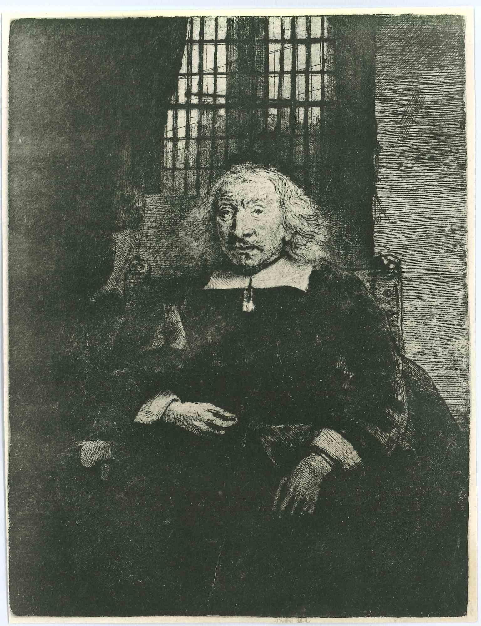 Charles Amand Durand Portrait Print - Thomas Jacobsz Haringh - Engraving after Rembrandt - 19th Century