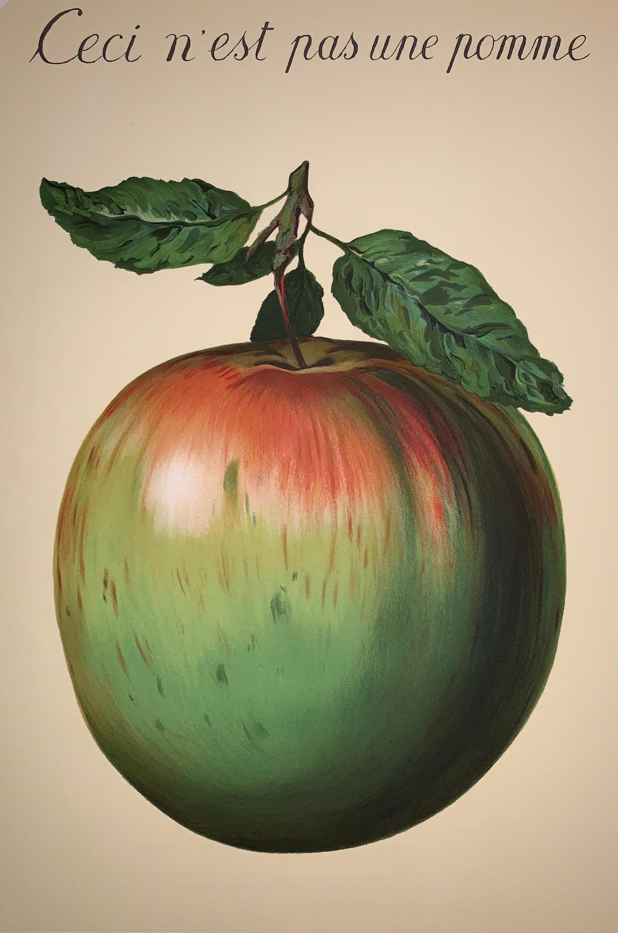 (after) René Magritte Figurative Print - Ceci n'est pas une Pomme - 20th Century, Surrealist, Lithograph, Figurative Prin