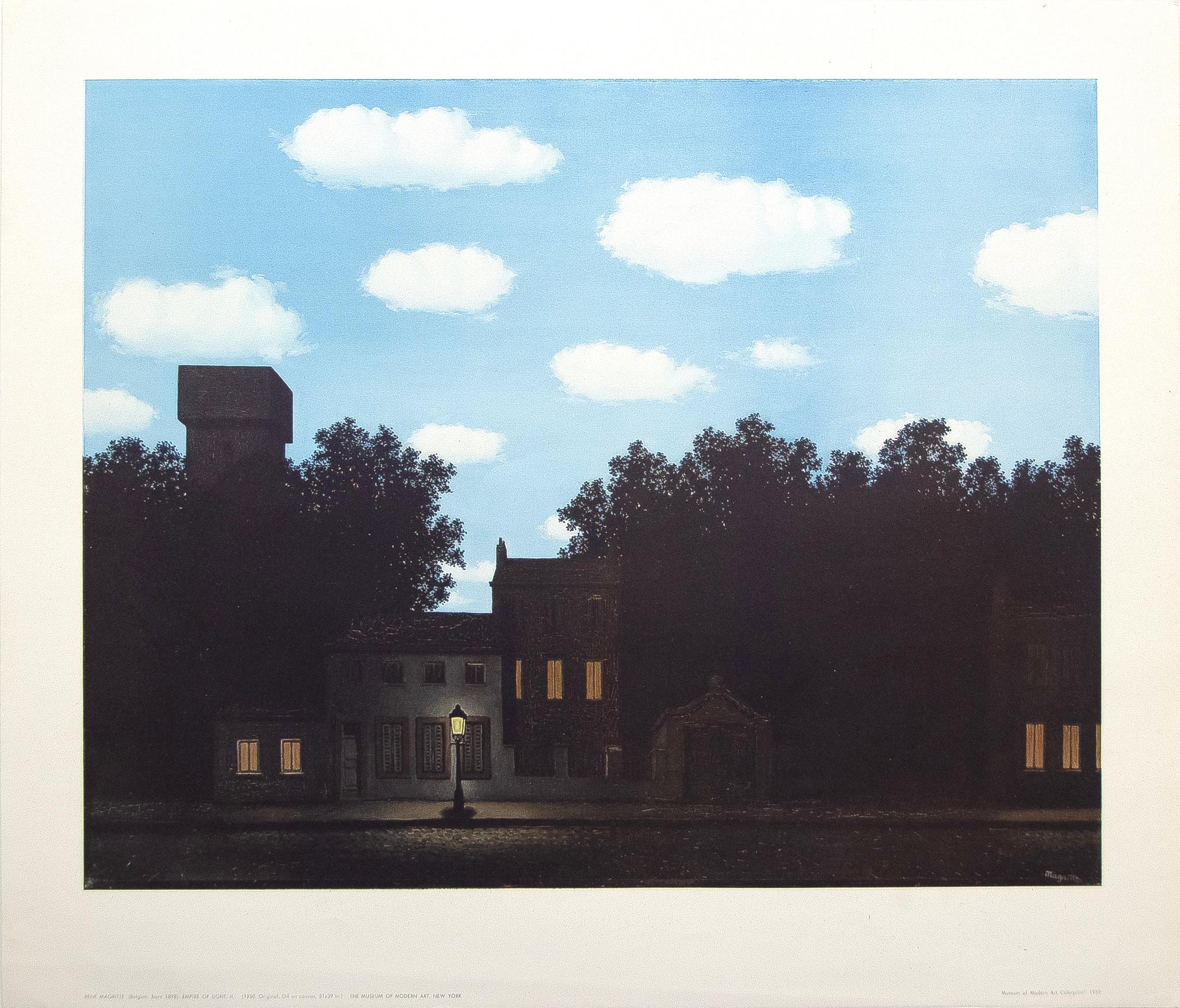 (after) René Magritte Landscape Print - "Empire of Light, II." By René Magritte. Museum of Modern Art Color Print, 1959.