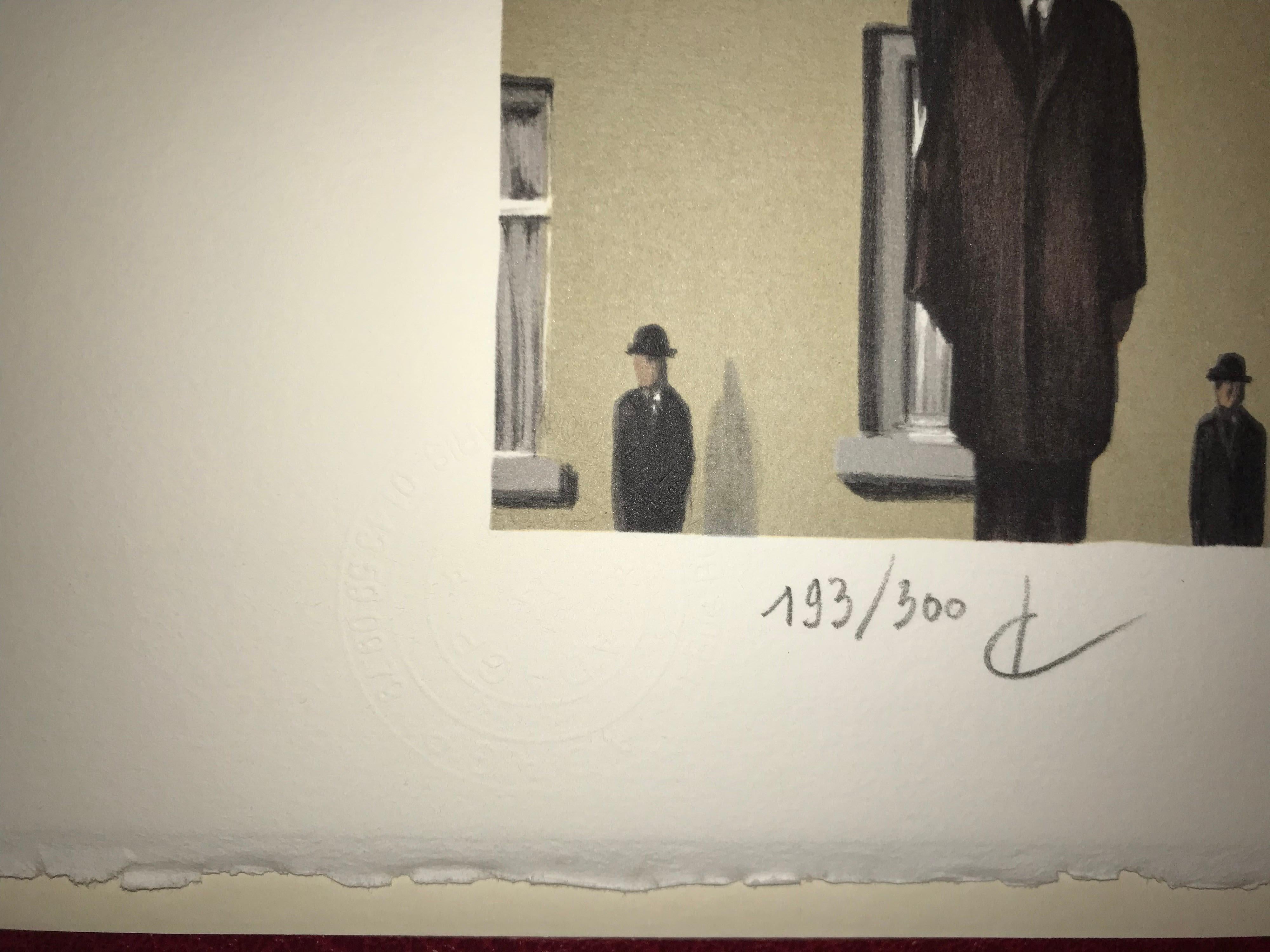 Color lithograph after the 1953 oil on canvas by René Magritte, printed signature of Magritte and numbered from the edition of 300. 
The lithograph features the dry stamps of the Magritte Foundation & ADAGP and is countersigned in pencil by Mr.