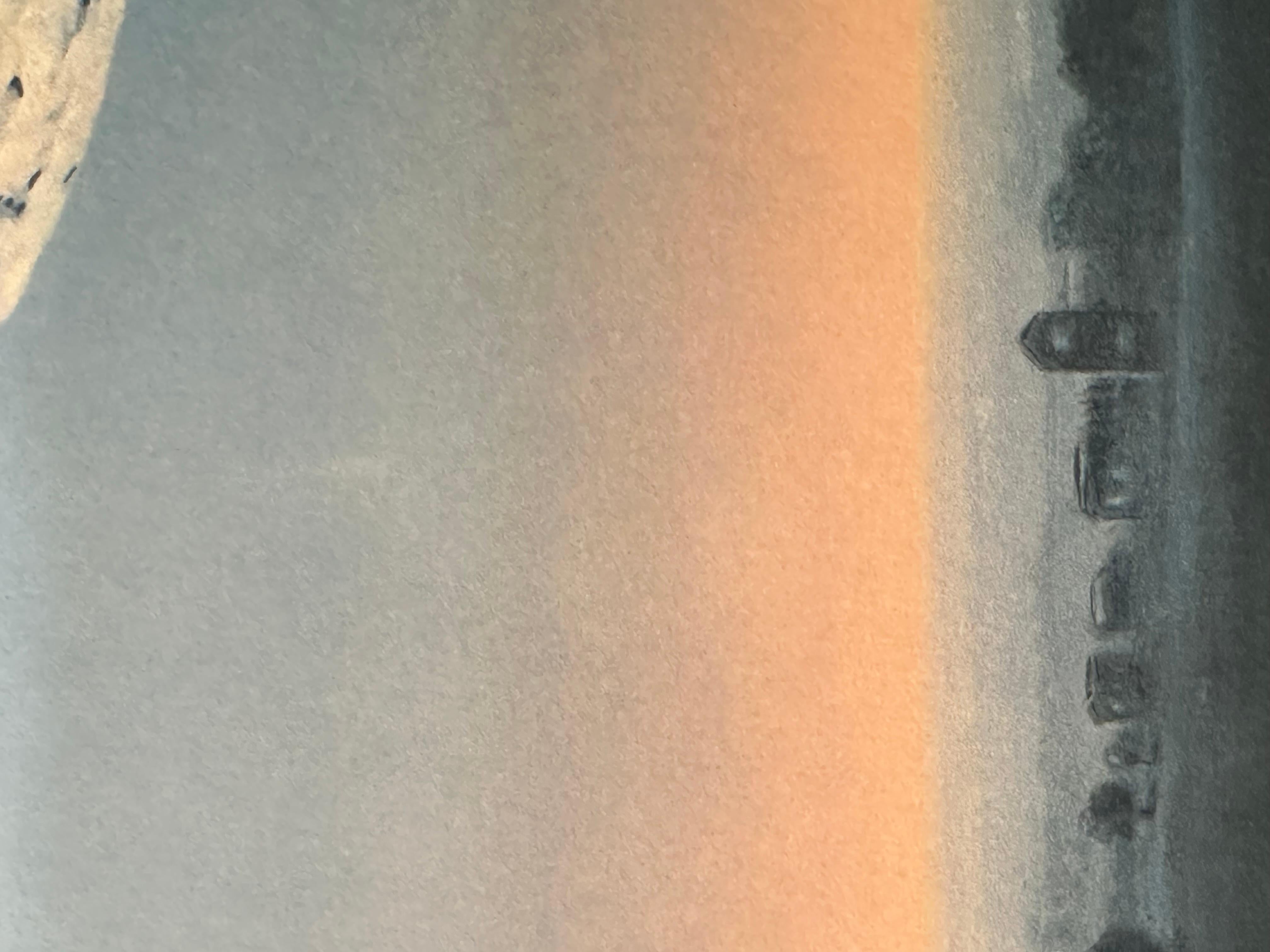 RENÉ MAGRITTE Lessines 1898 - Brussels 1967) 
La Bataille de l'Argonne, 1959
Lithograph d'après signed in plate (mm.380x460).
Perfect specimen, exclusive and limited edition of 275 numbered copies, to which are added 45 hors commerce proofs, marked
