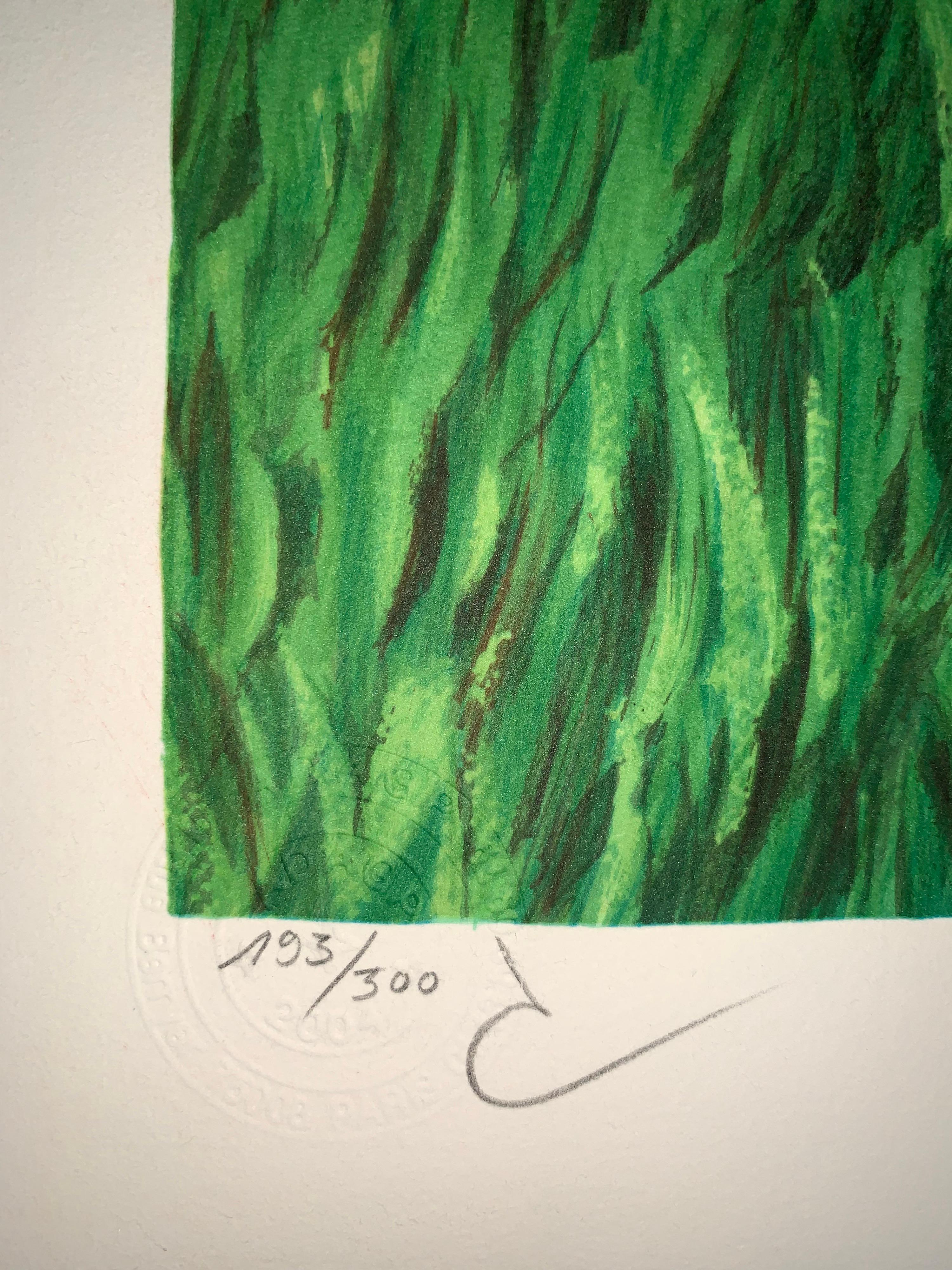 Numéroté : 193/300
Lithographie en couleur d'après l'huile sur toile de René Magritte de 1931, signature imprimée de Magritte et numérotée de l'édition de 300. 
La lithographie porte les cachets secs de la Fondation Magritte et de l'ADAGP et est