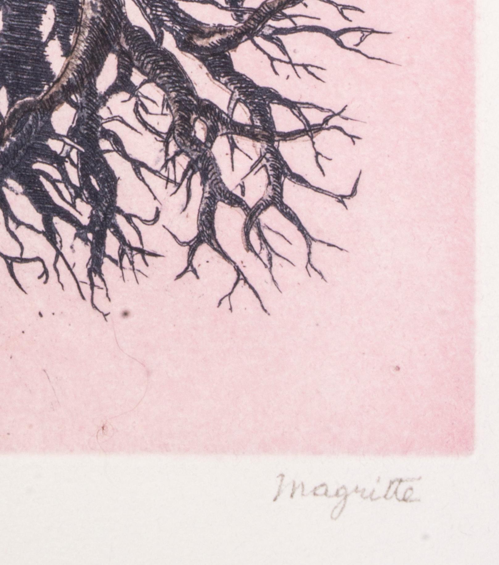 La Folie Almayer ou L'Arbre Rose - Original Etching After René Magritte - 1968 - Surrealist Print by (after) René Magritte