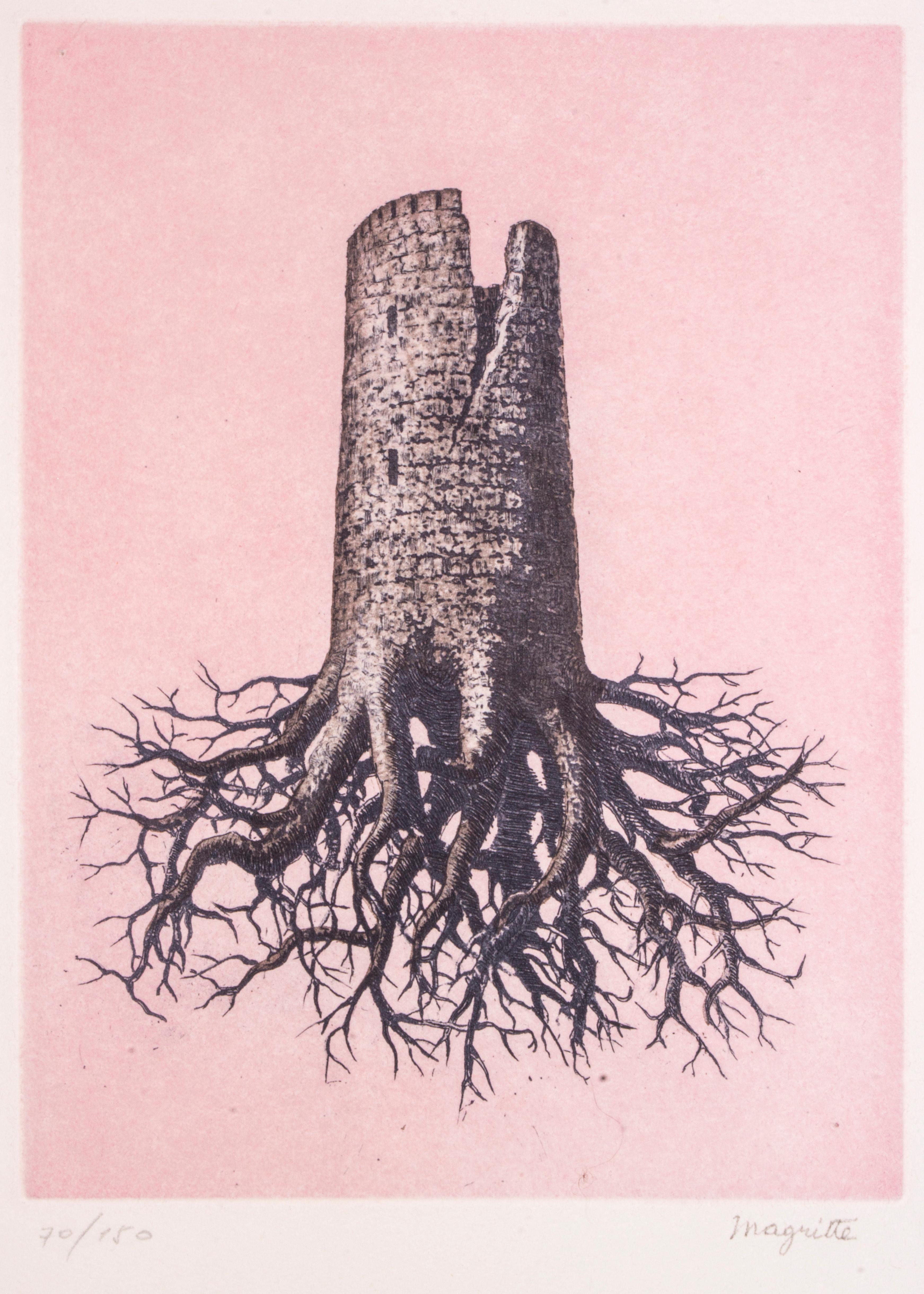(after) René Magritte Abstract Print - La Folie Almayer ou L'Arbre Rose - Original Etching After René Magritte - 1968