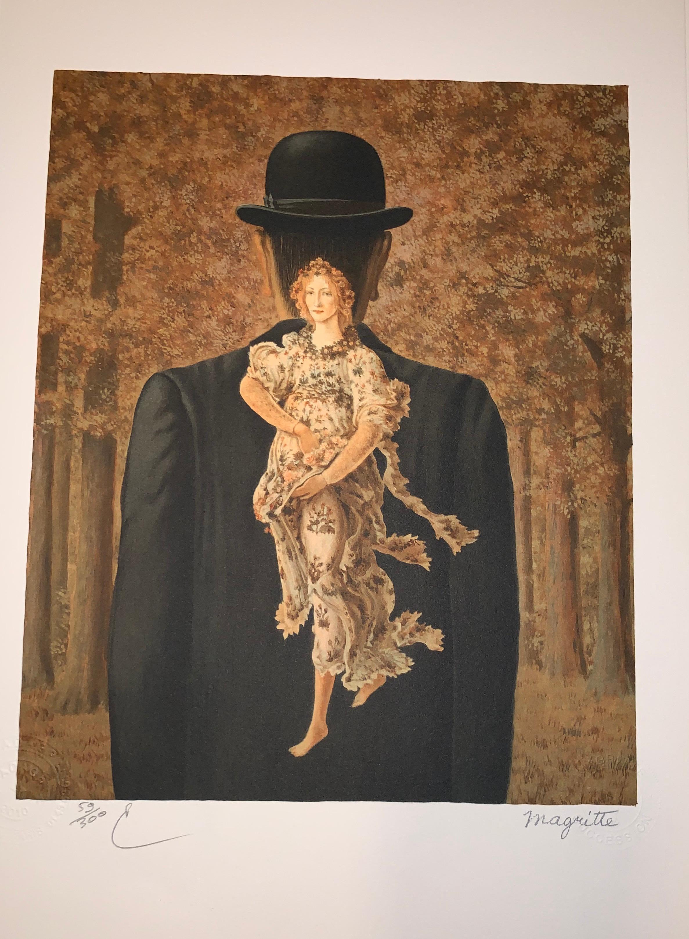 Le Bouquet Tout Fait – 20. Jahrhundert, Surrealist, Lithographie, figurativer Druck – Print von (after) René Magritte