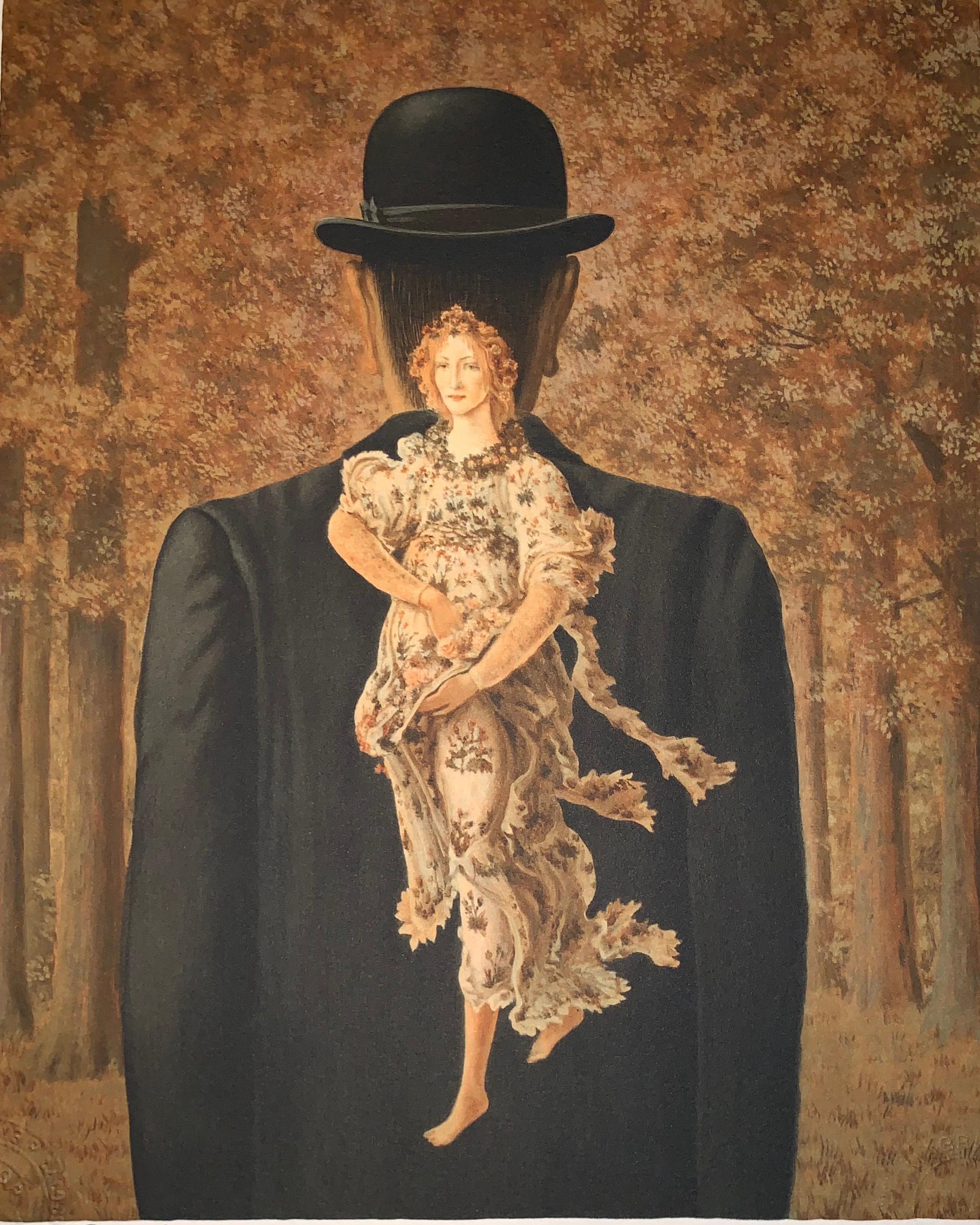 (after) René Magritte Figurative Print – Der Blumenstrauß tout fait - 20. Jahrhundert, Surrealistisch, Lithographie, Figurativer Druck