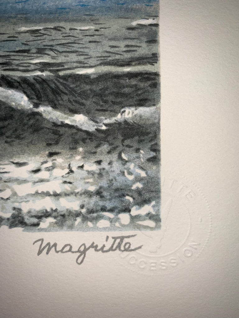 (after) René Magritte Le Château des Pyrénées Framed 20th Century, Lithograph, Figurative
