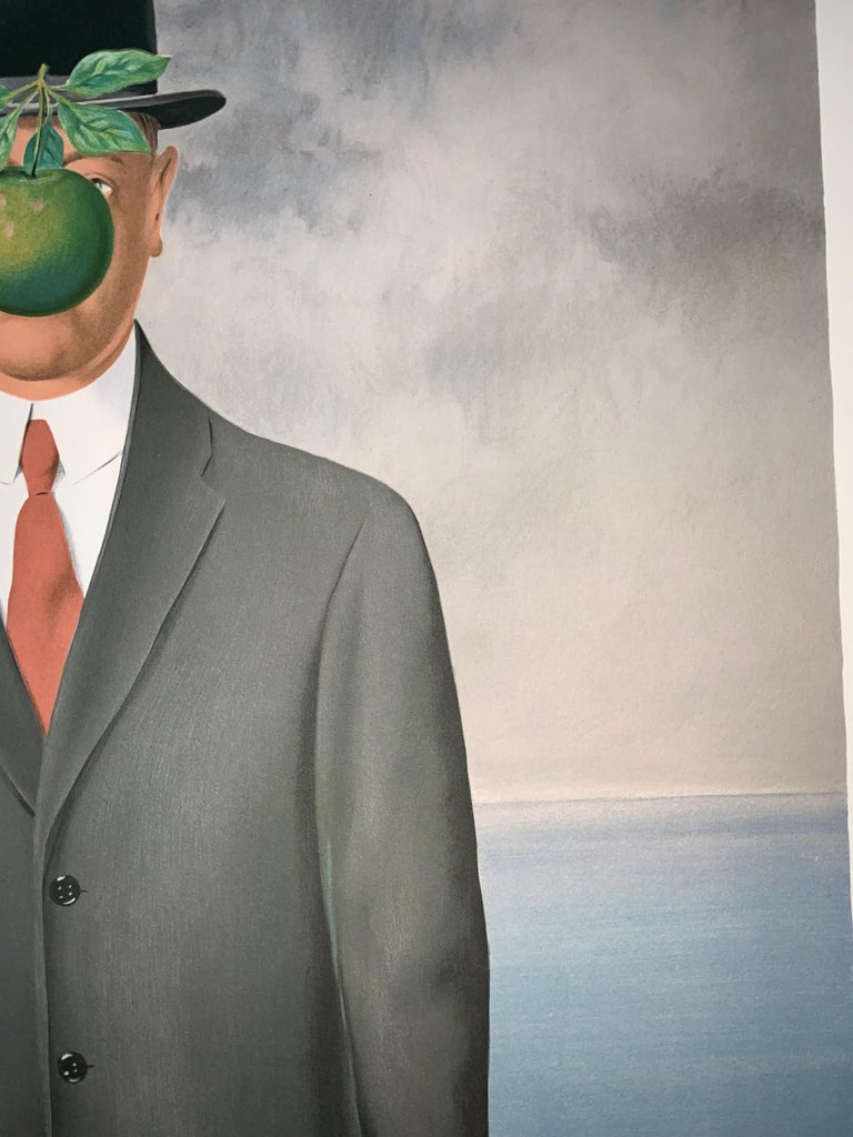 (after) René Magritte Le Fils de l'Homme 20th Century, Surrealist, Lithograph, Figurative (after) René Magritte Le Fils de l'Homme 20th Century, Surrealist, Lithograph, Figurative