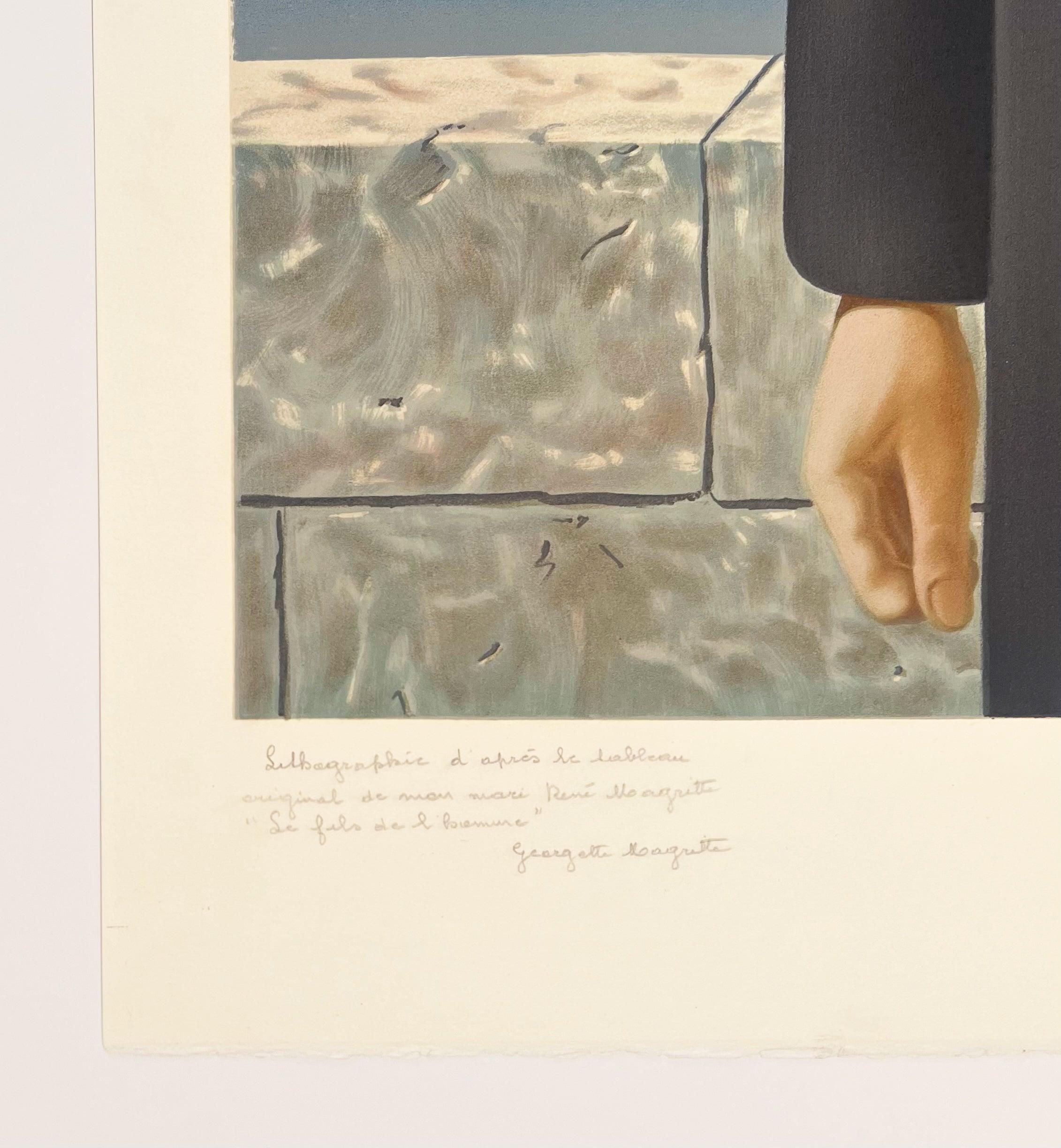 Le Fils de l'Homme - Portrait Print Gris de (after) René Magritte