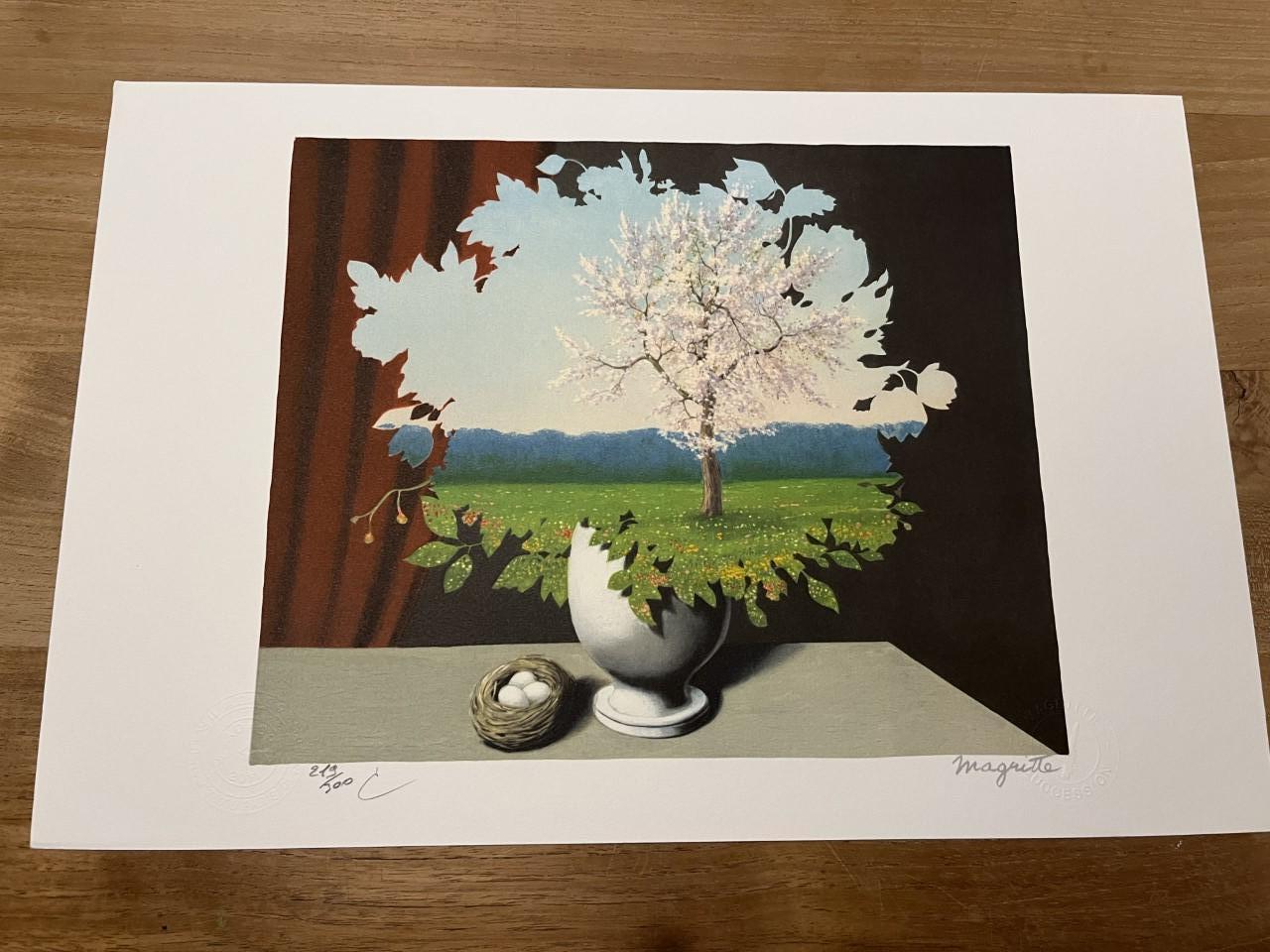 (after) René Magritte Figurative Print – Le Plagiat - 20. Jahrhundert, Surrealistisch, Lithographie, Figurative Drucke